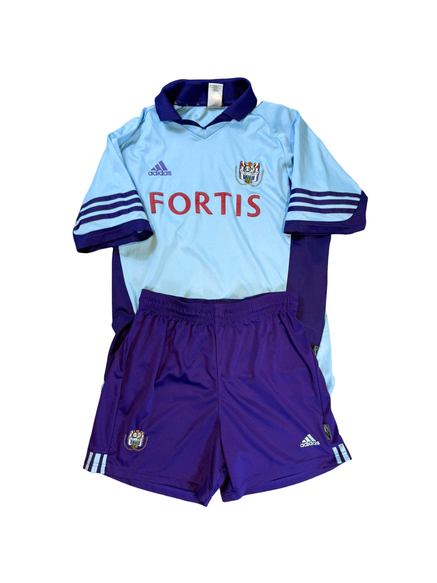 2000/2001 - Camiseta y pantalón corto de la tercera equipación del Anderlecht Adidas - Talla M