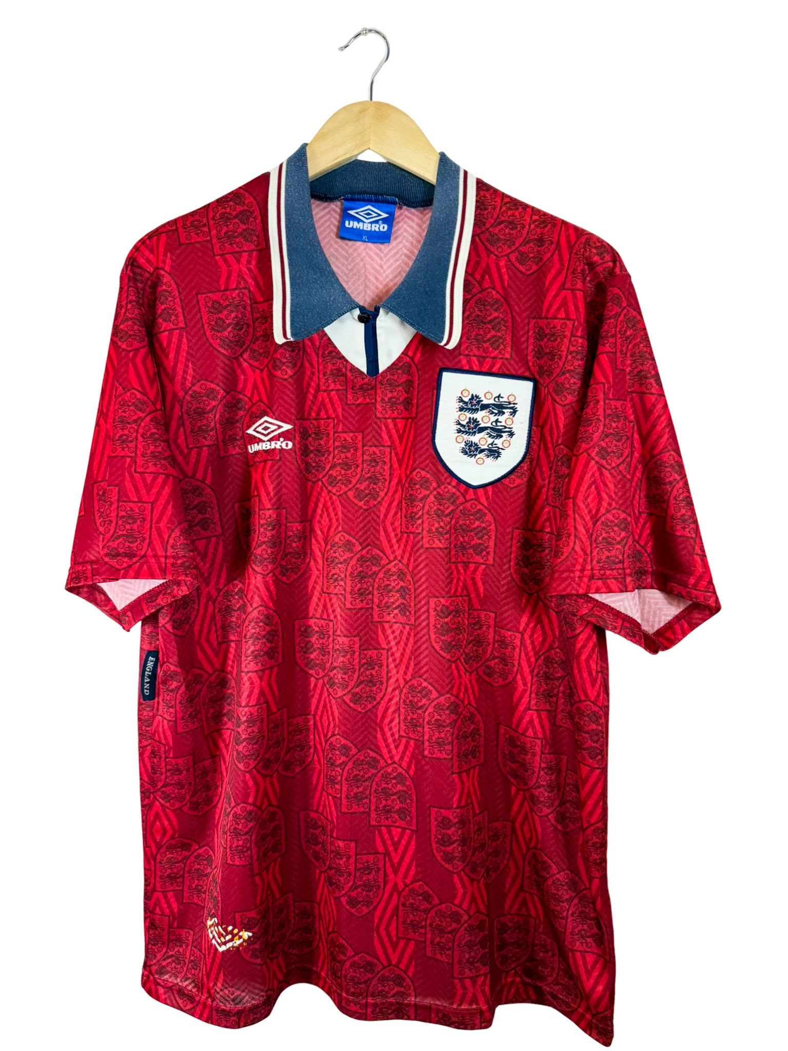 1998 - England home jersey [#7 Beckham] Umbro - XL – Vista
