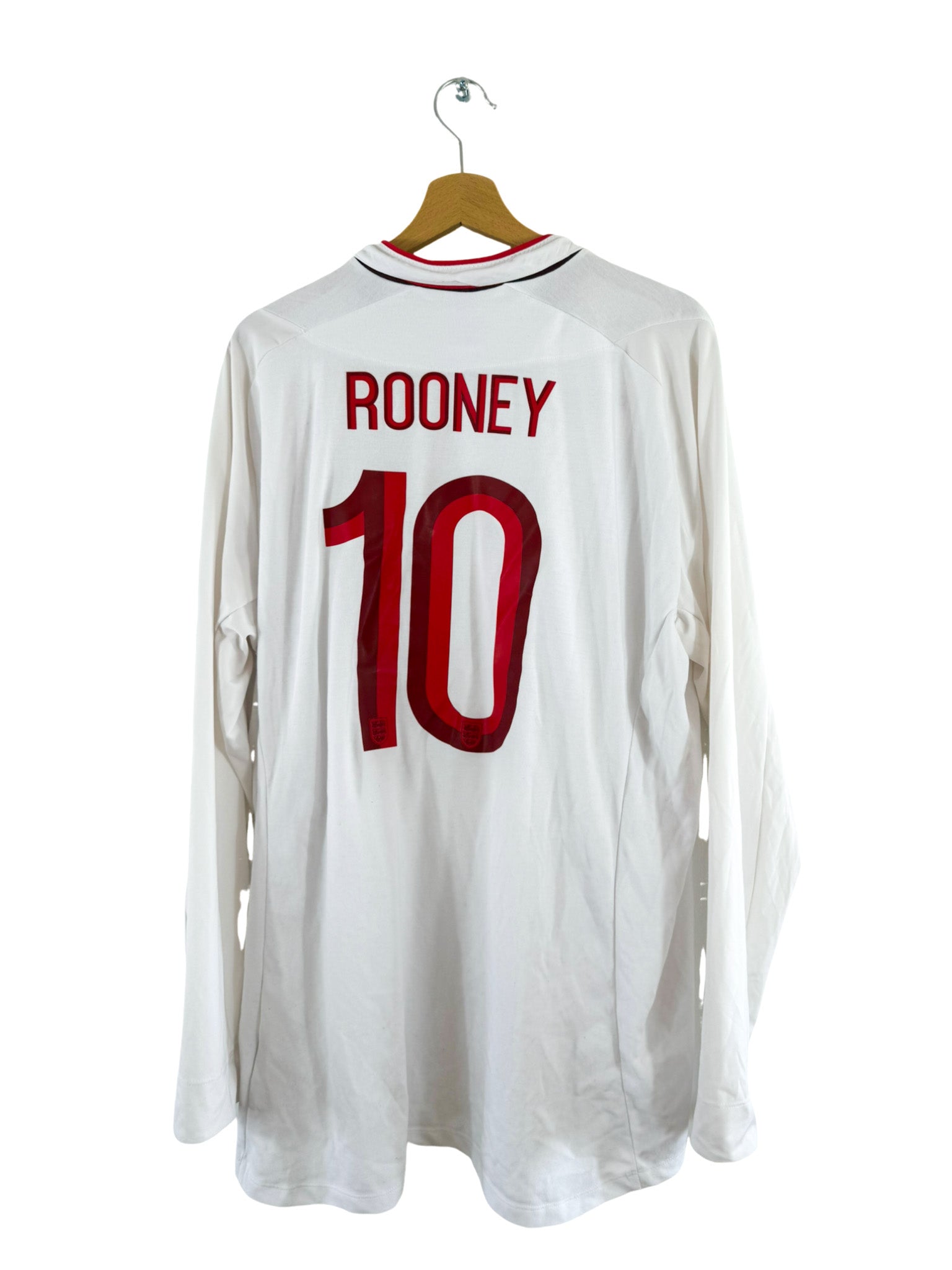 2012 - England Home Shirt [#10 Rooney] *Long Sleeves* - XL – Vista