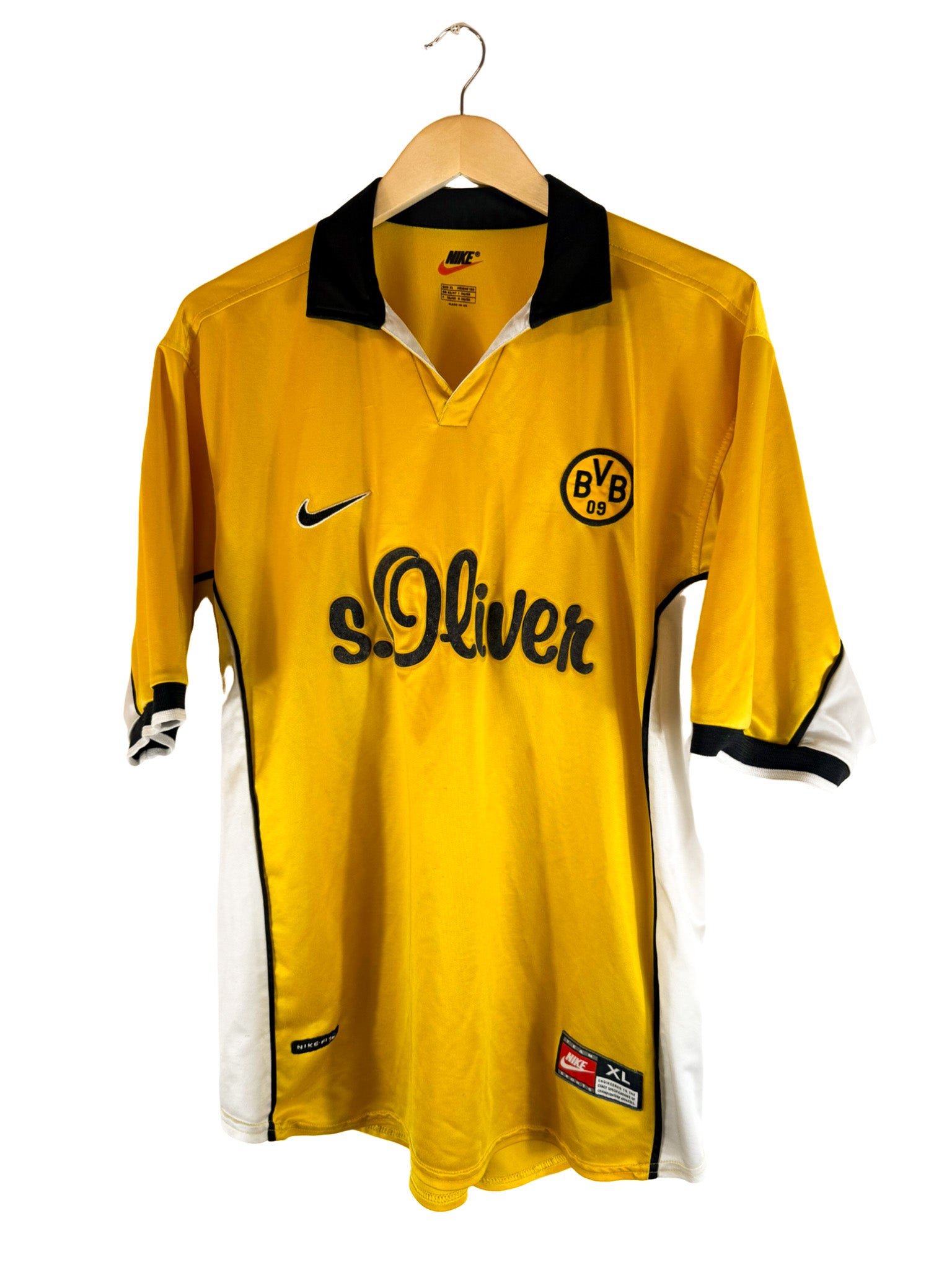 ウェア NIKE BVB 09 Dortmund Jersey Shirt L 2000/2001 - Borussia Dortmund Home Shirt Nike - S – Vista football