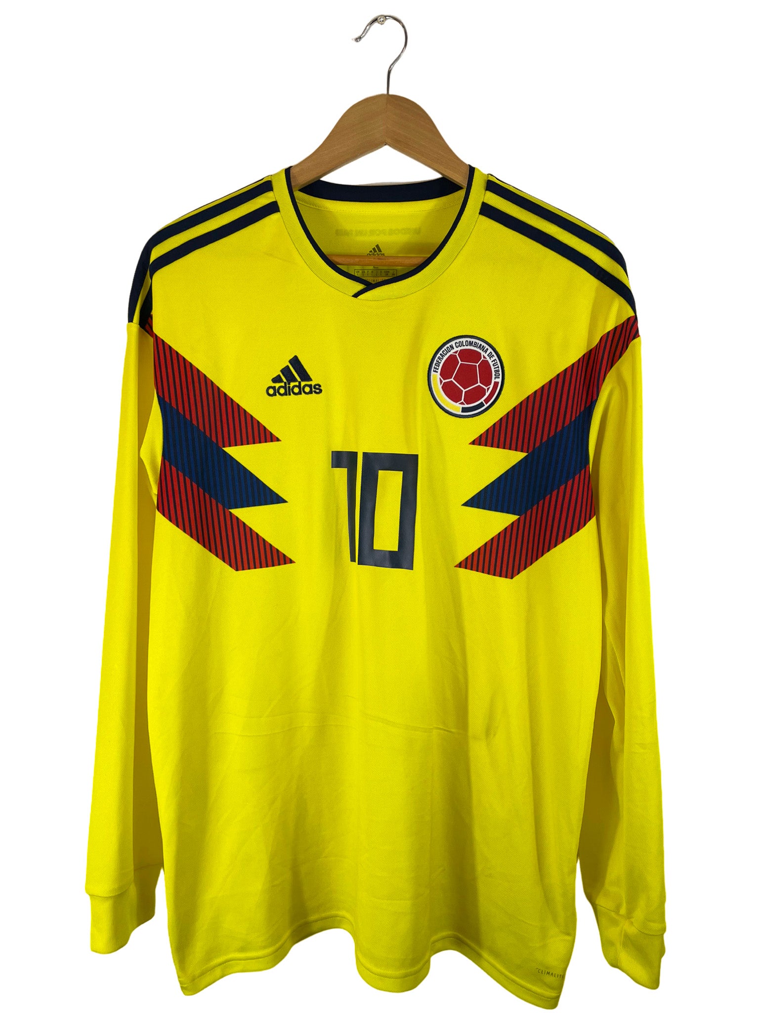 2018 - Maillot Colombie domicile [#10 James] Adidas *manches longues* - L