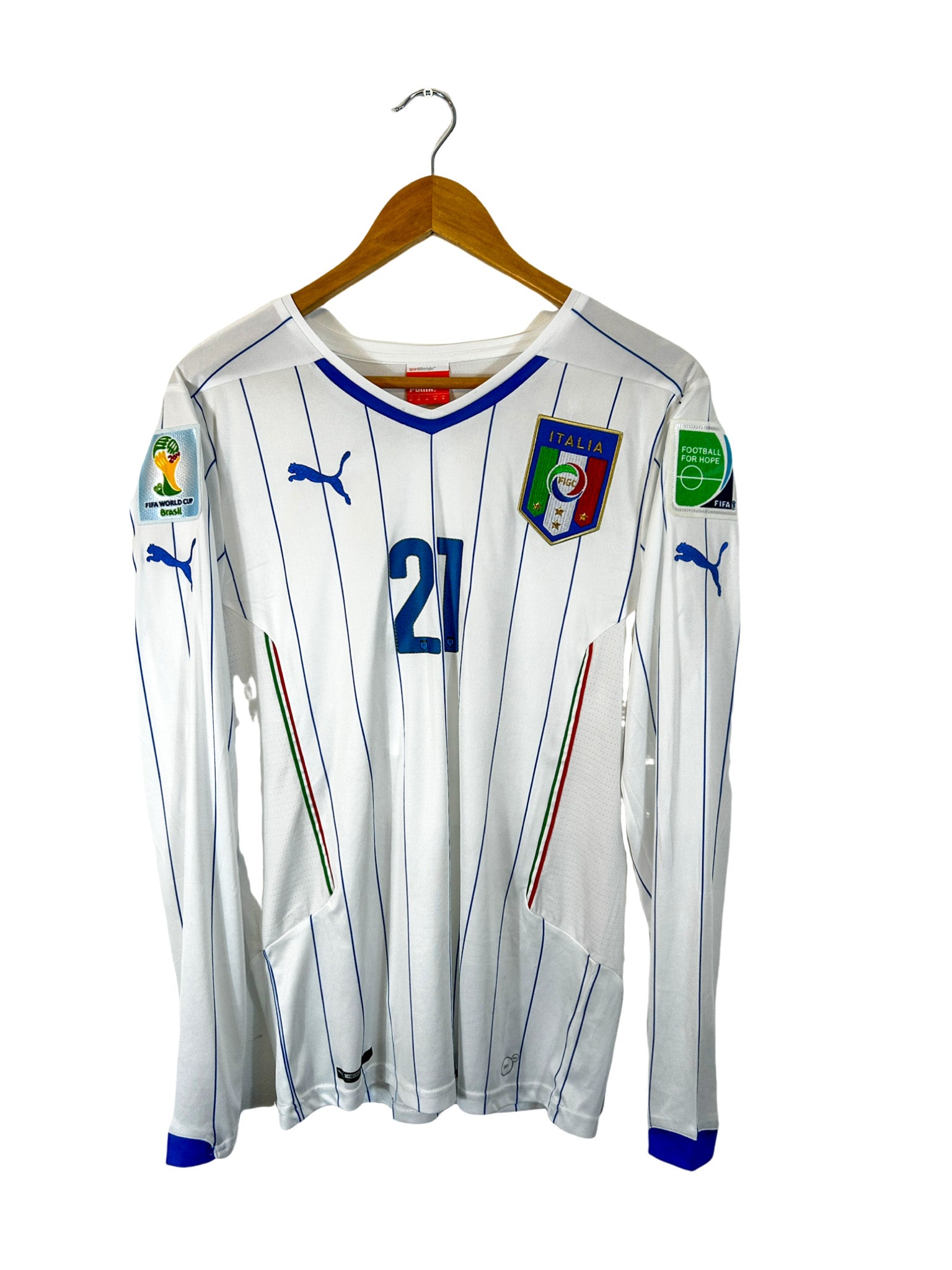 2014 – Maillot Italie extérieur [#21 Pirlo] *Manches Longues* Puma – M