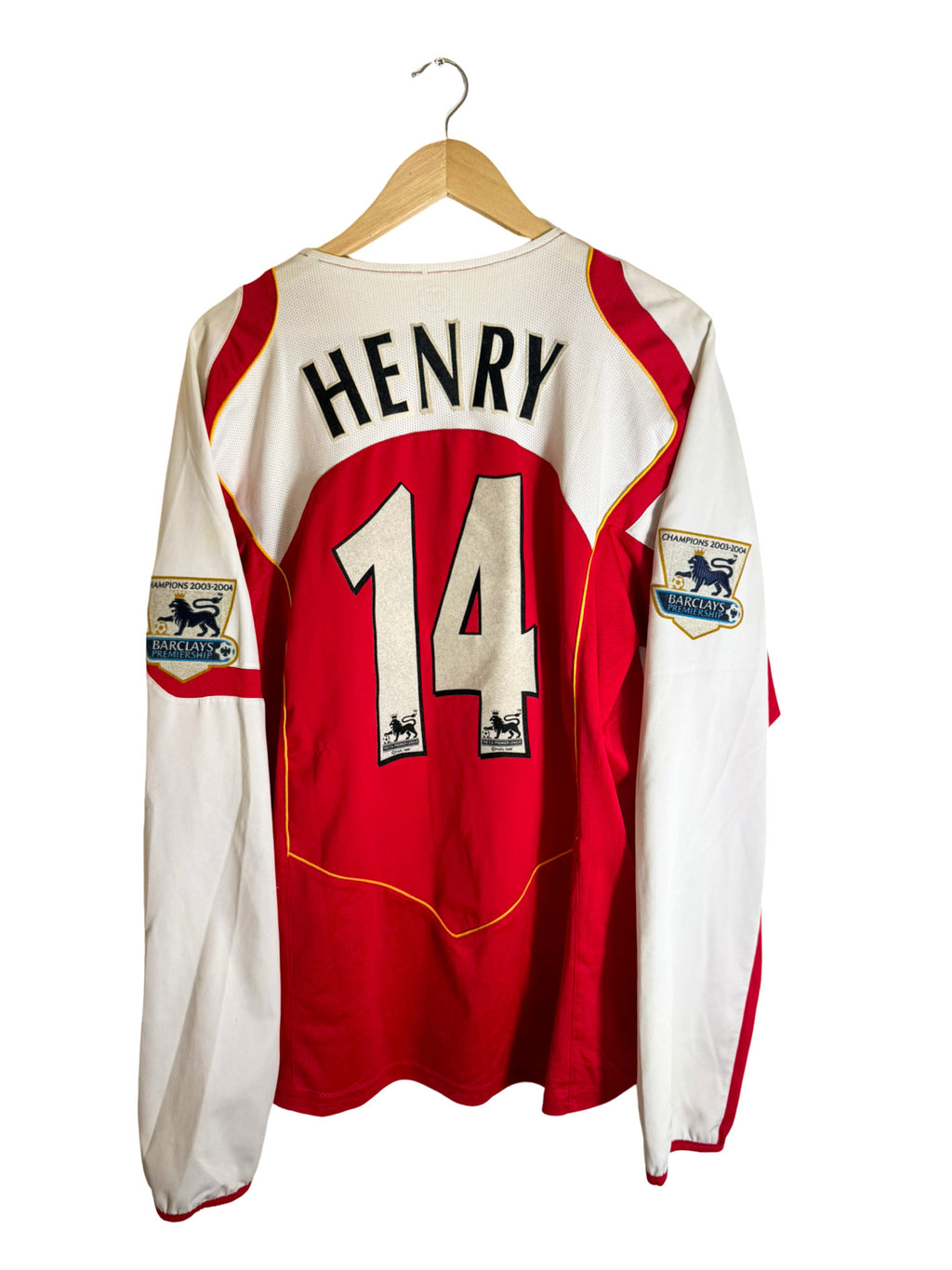 2004/2005 – Maillot Arsenal domicile *Manches Longues* [#14 HENRY] *Stand Up Speak Up* – L