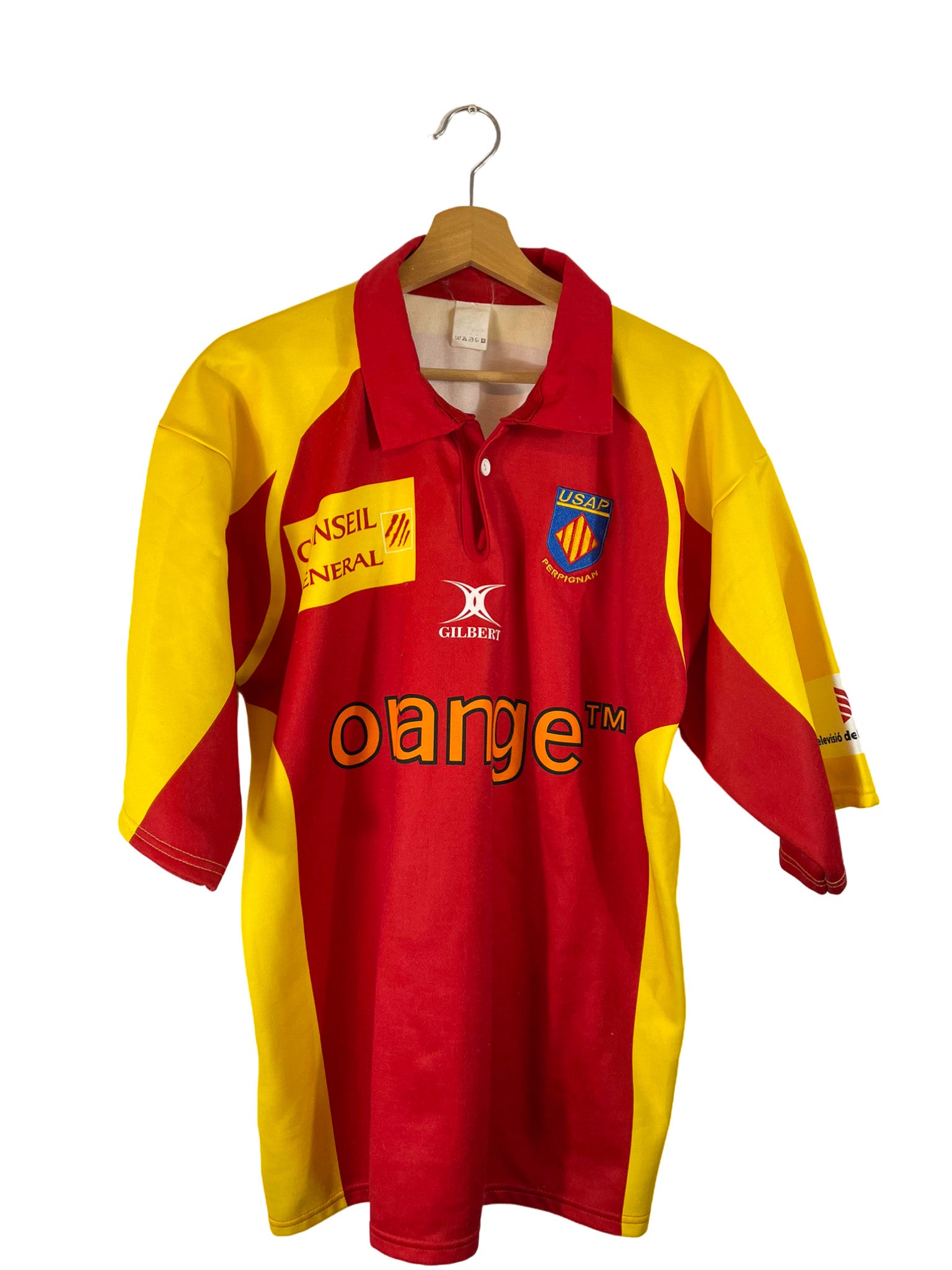 2002/2003 – Maillot Perpignan domicile Gilbert Orange - XL