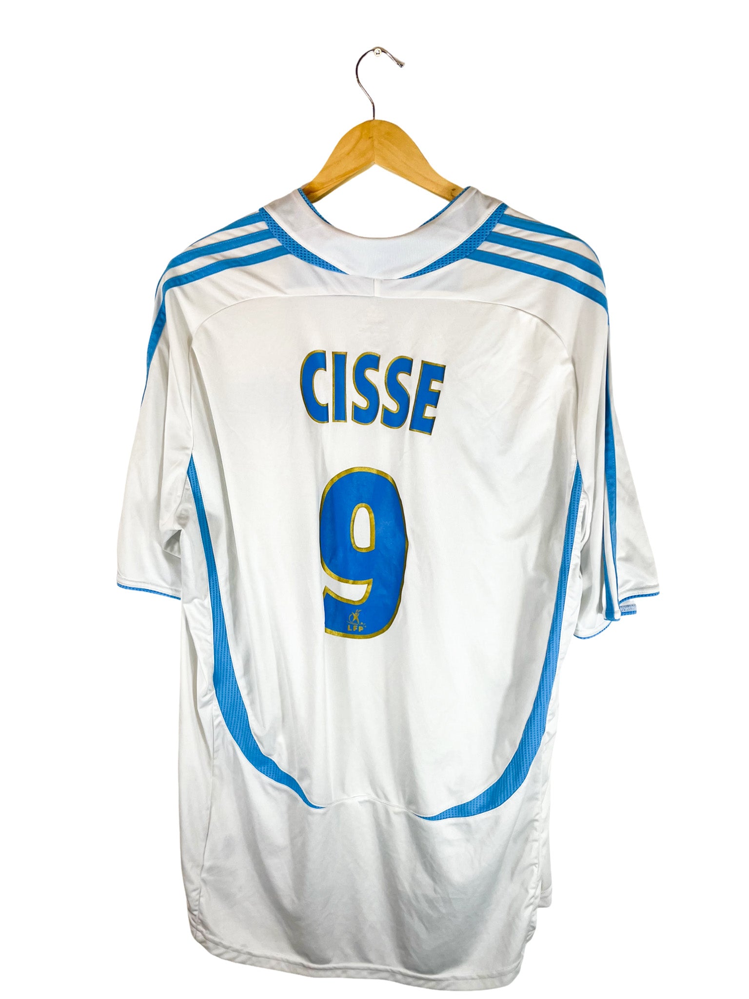 2006/2007 – Maillot Olympique de Marseille domicile [#9 Cissé] Adidas – 2XL