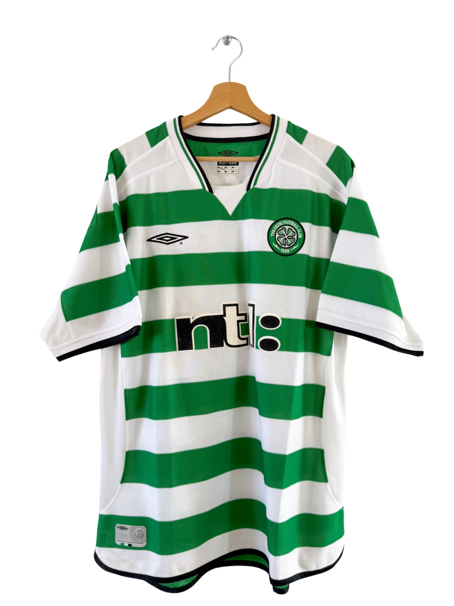 2002/2003 - Camiseta local del Celtic Glasgow [#7 Larsson] Umbro - Talla XL