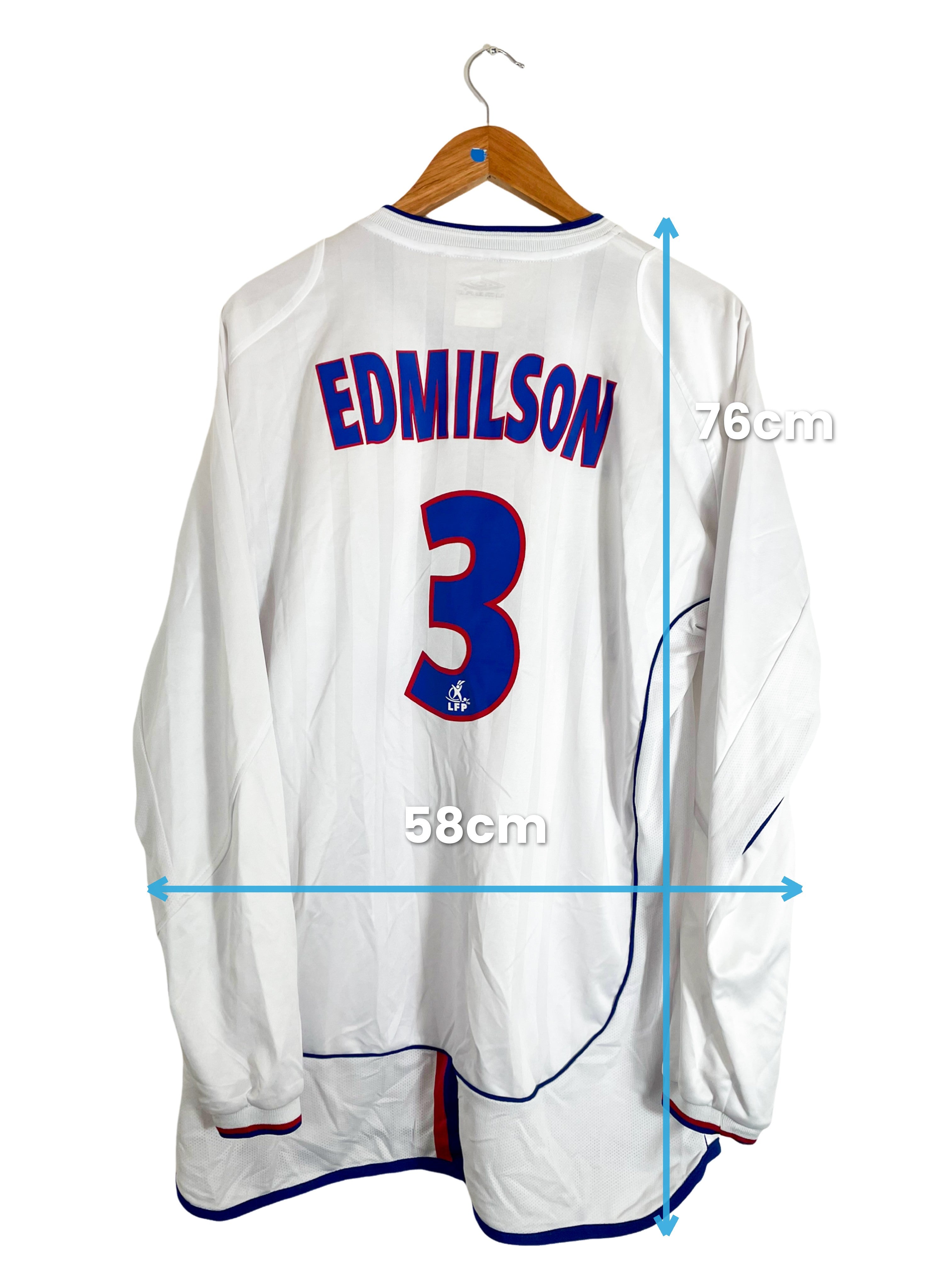 2003/2004 - Maillot *stock pro* Lyon domicile *manches longues* [#3 EDMILSON] - XL