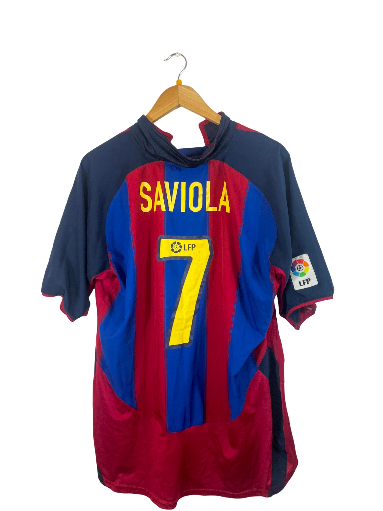 2003/2004 - FC Barcelona Home Jersey [#7 Saviola] - XL – Vista
