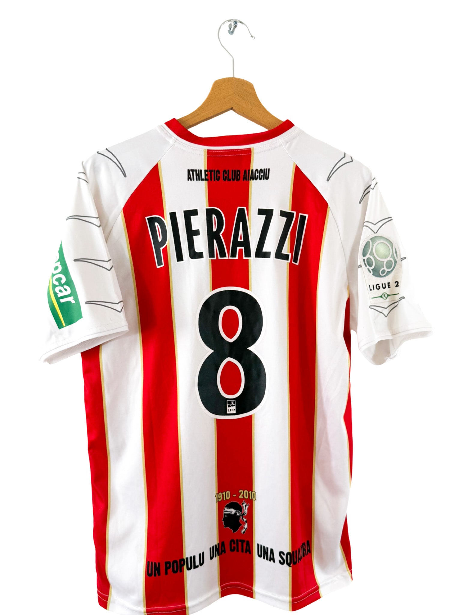 2009/2010 - Camiseta local del AC Ajaccio [#8 Pierazzi] Duarig *Edición del partido* - Talla M