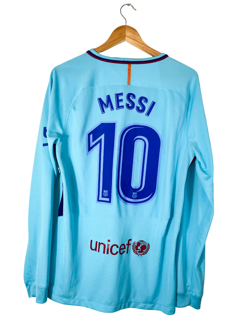 2017/2018 – Barcelona Away Shirt [#10 Messi] *Long Sleeves* - M