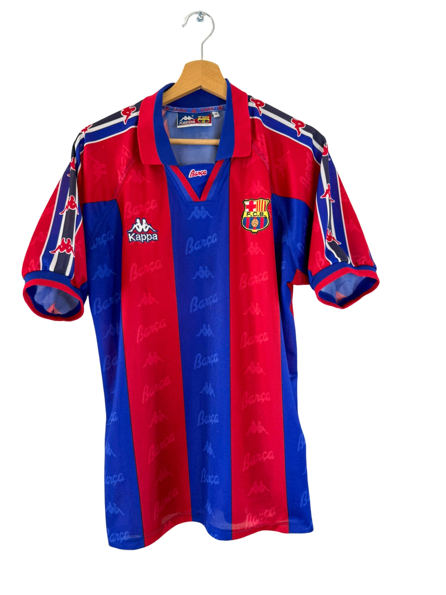 1996/1997 - FC Barcelona Home Shirt [#7 Figo] Kappa - S