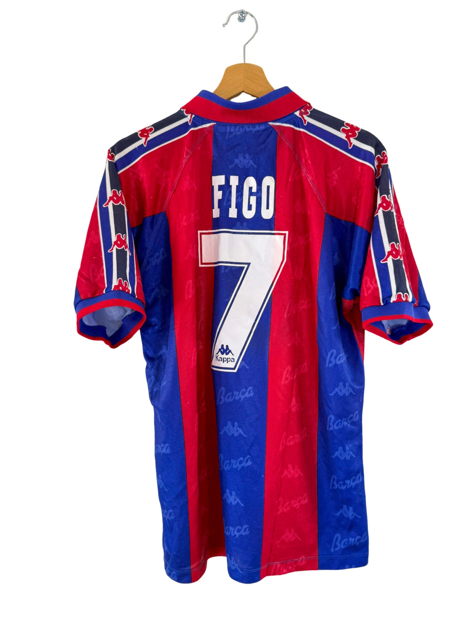 1996/1997 - FC Barcelona Home Shirt [#7 Figo] Kappa - S