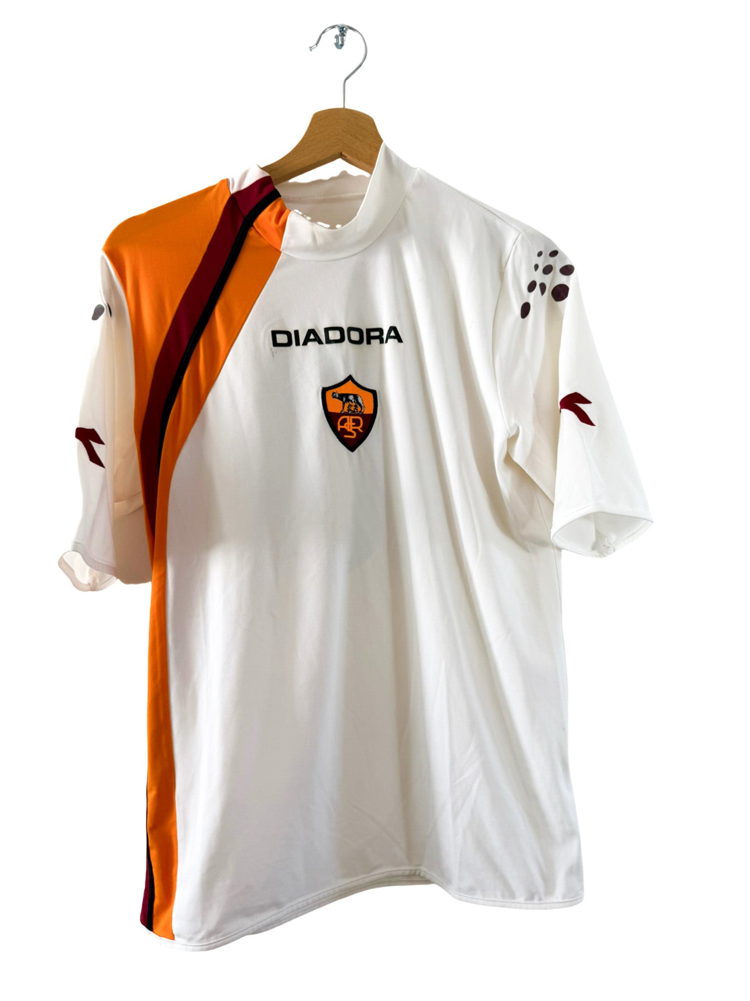 ASローマ DIADORA シャツ 半袖 ホワイト/オレンジ 2004/2005 - AS Roma away shirt [Totti #10] - M – Vista football shop