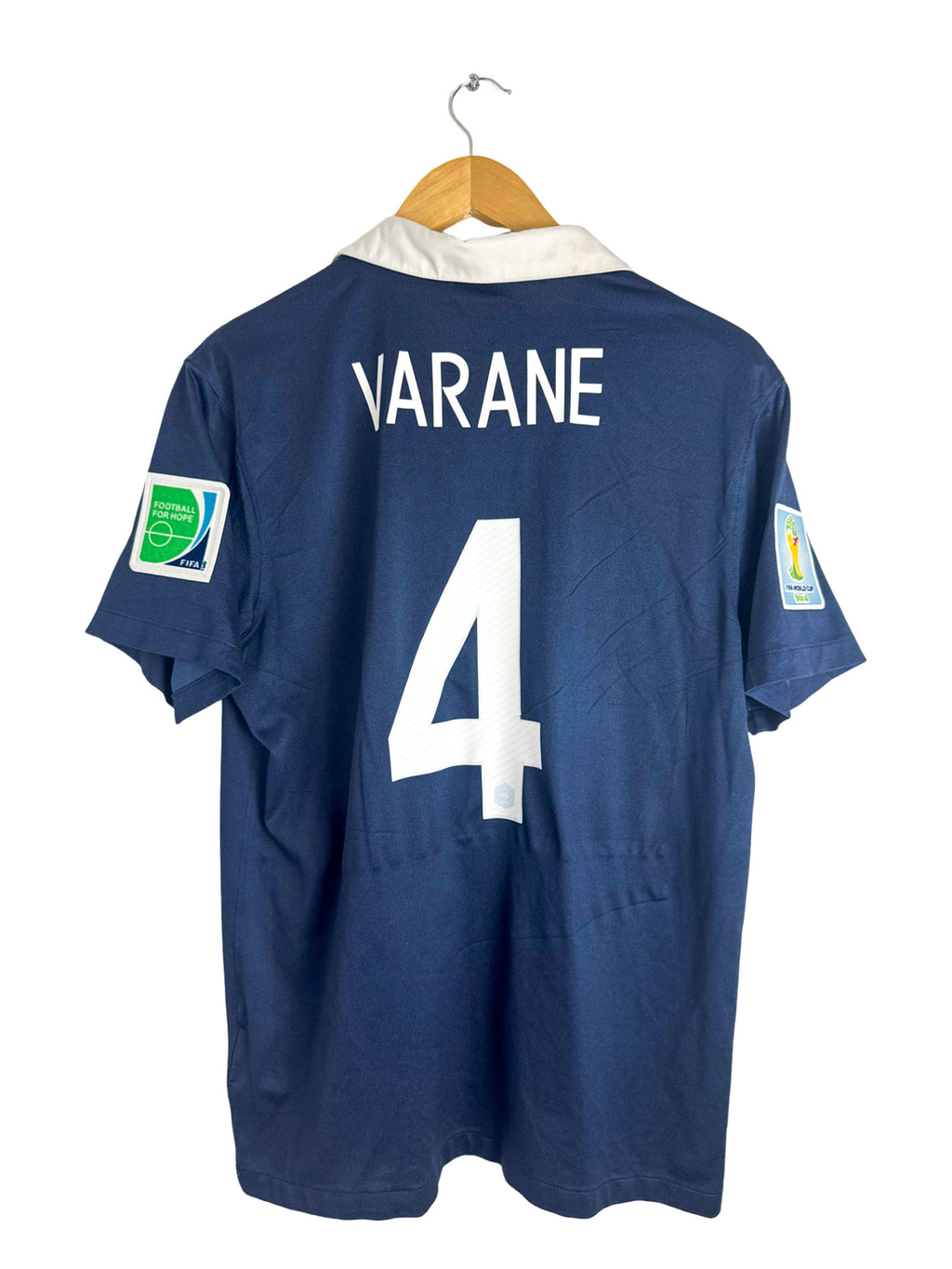 2014 - France Home Shirt [#4 VARANE] - M