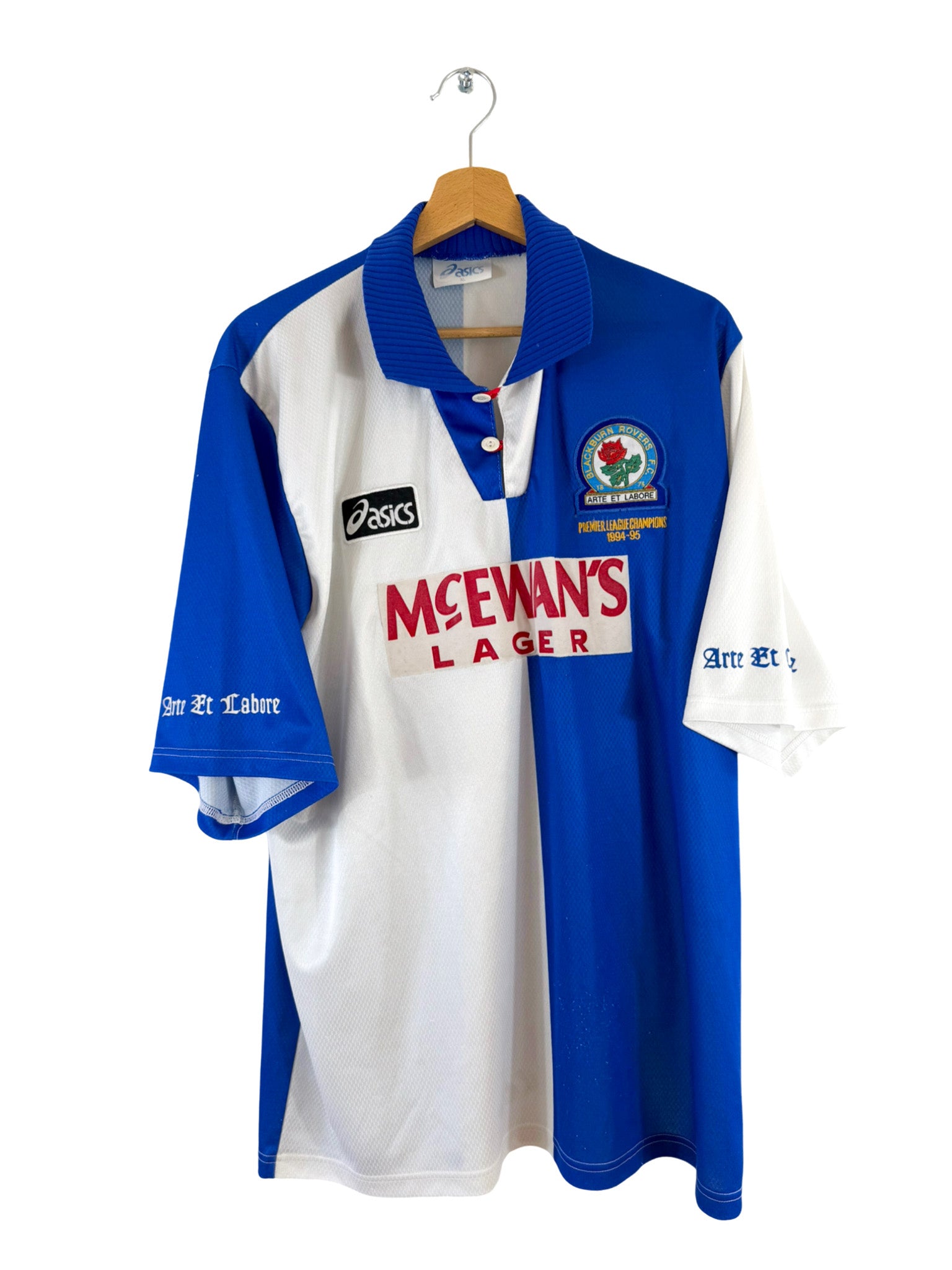 1995/1996 - Blackburn Rovers home jersey Asics - XL