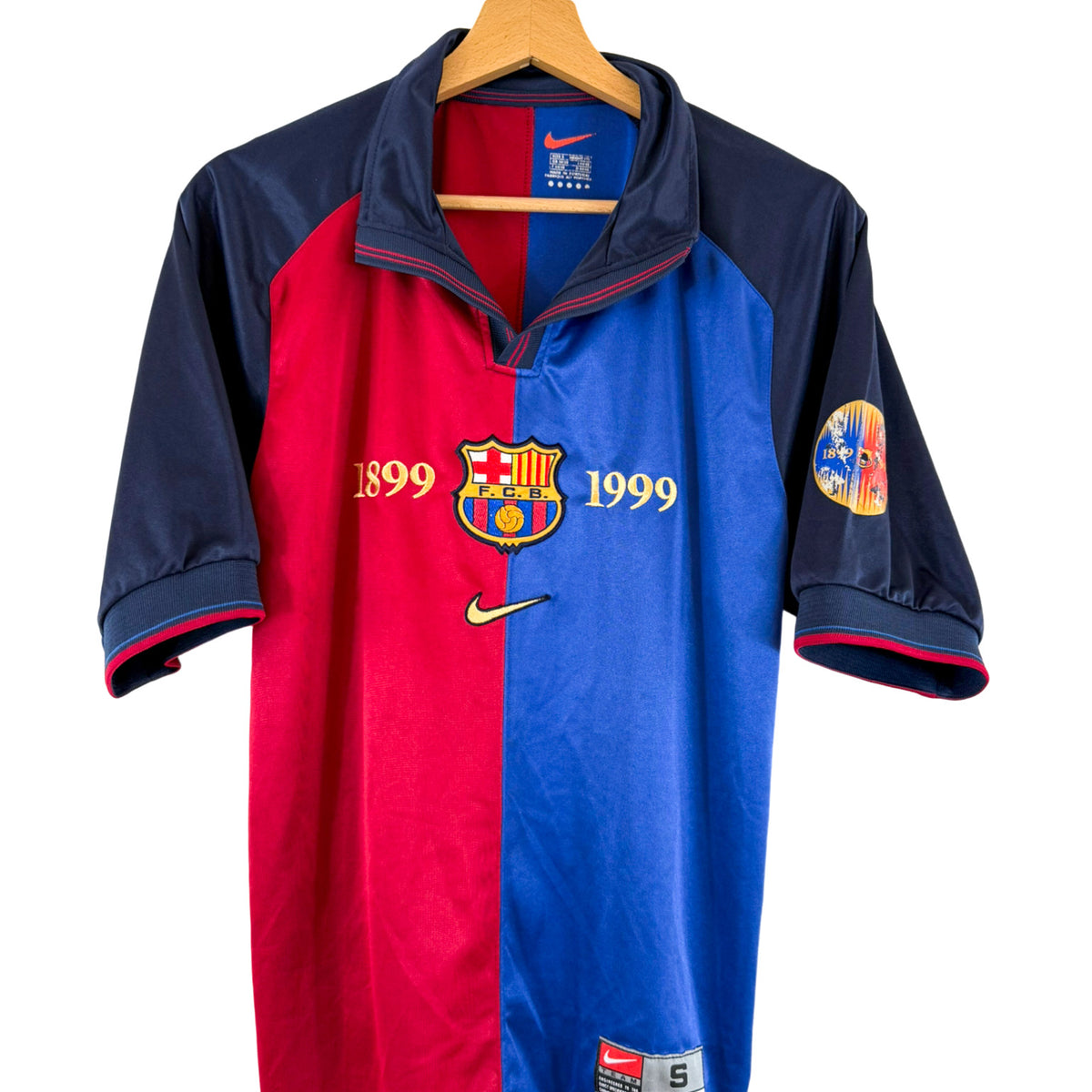 Maillot Domicile FC Barcelone 1999-2000 - Taille S, Réplique Rétro Centenaire