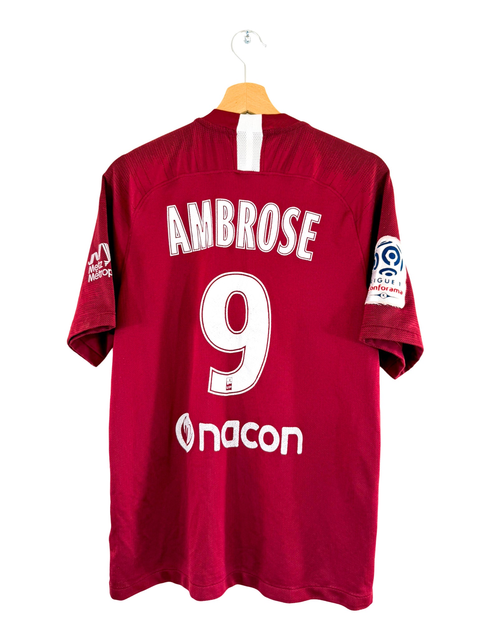 2017/2018 - Camiseta local del FC Metz [#9 Ambrose] Nike Match Issue - Talla L