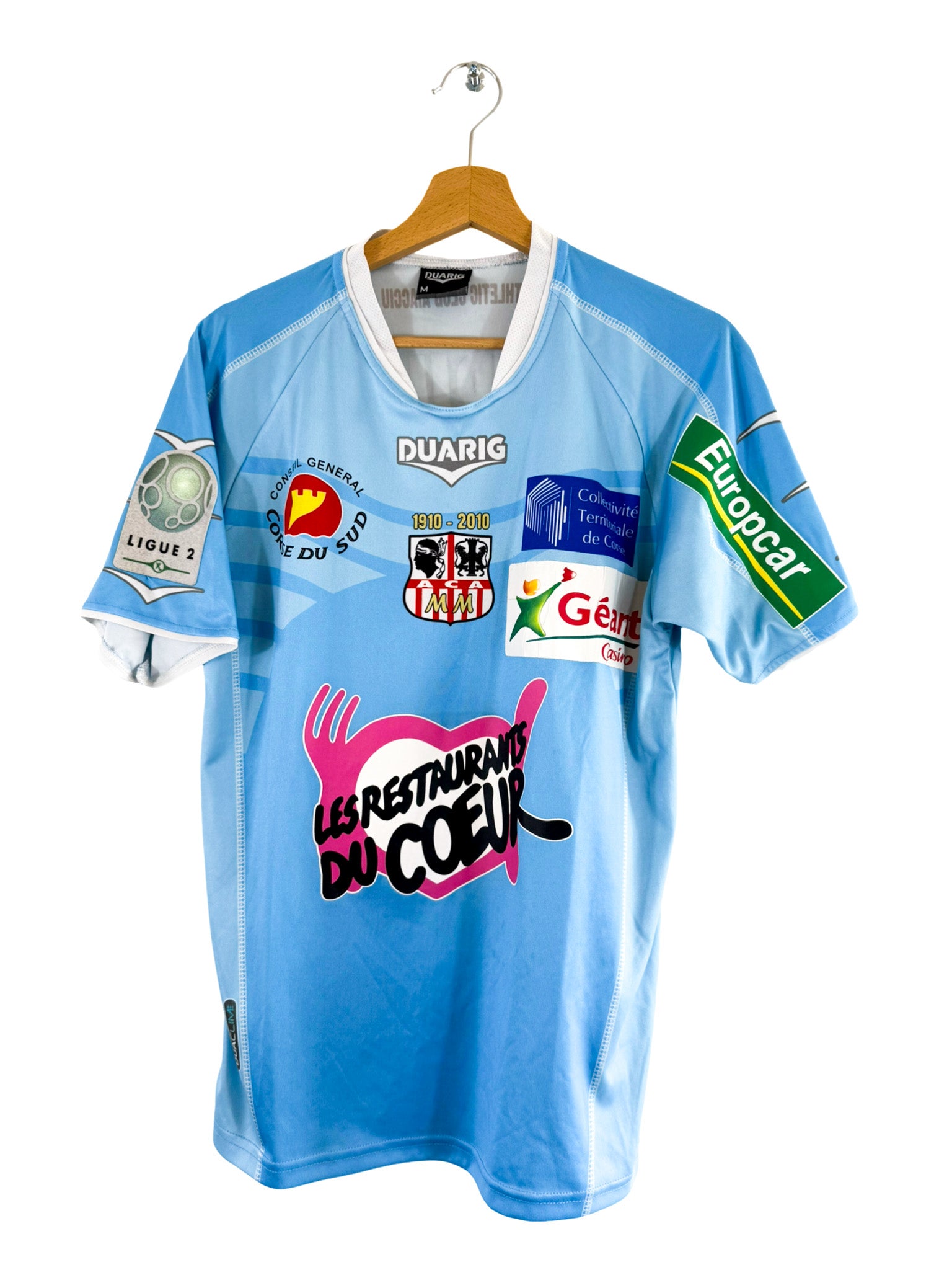2009/2010 - Camiseta visitante del AC Ajaccio [#5 Deruda] Duarig *Problema del partido* - Talla M