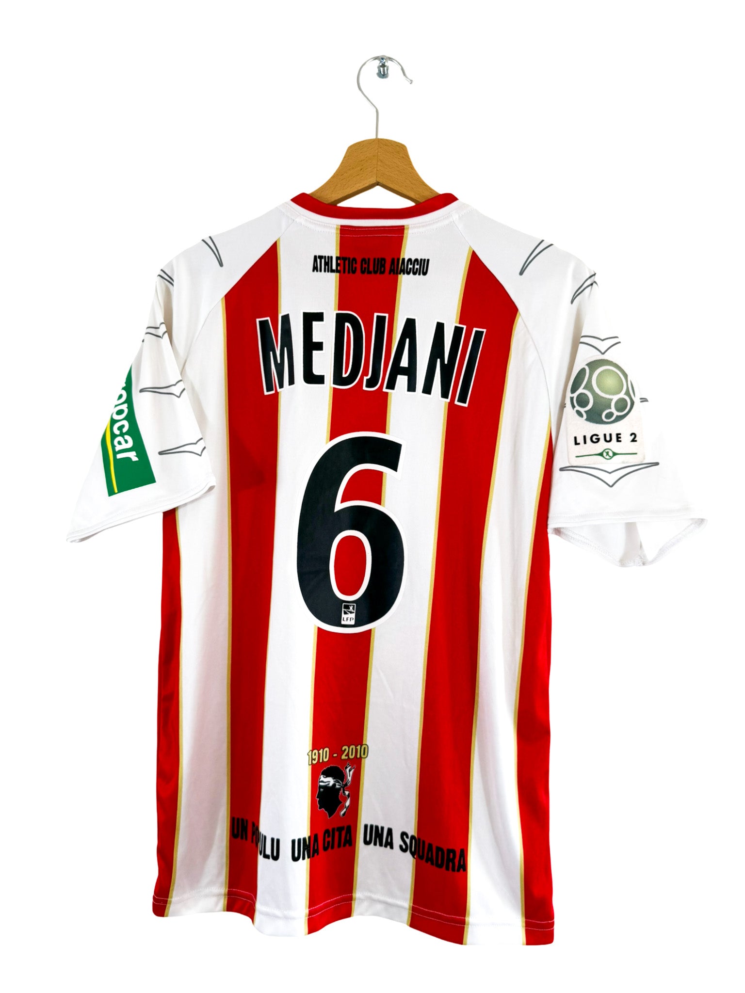 2009/2010 - Camiseta local del AC Ajaccio [#6 Medjani] Duarig - Edición del partido - Talla M