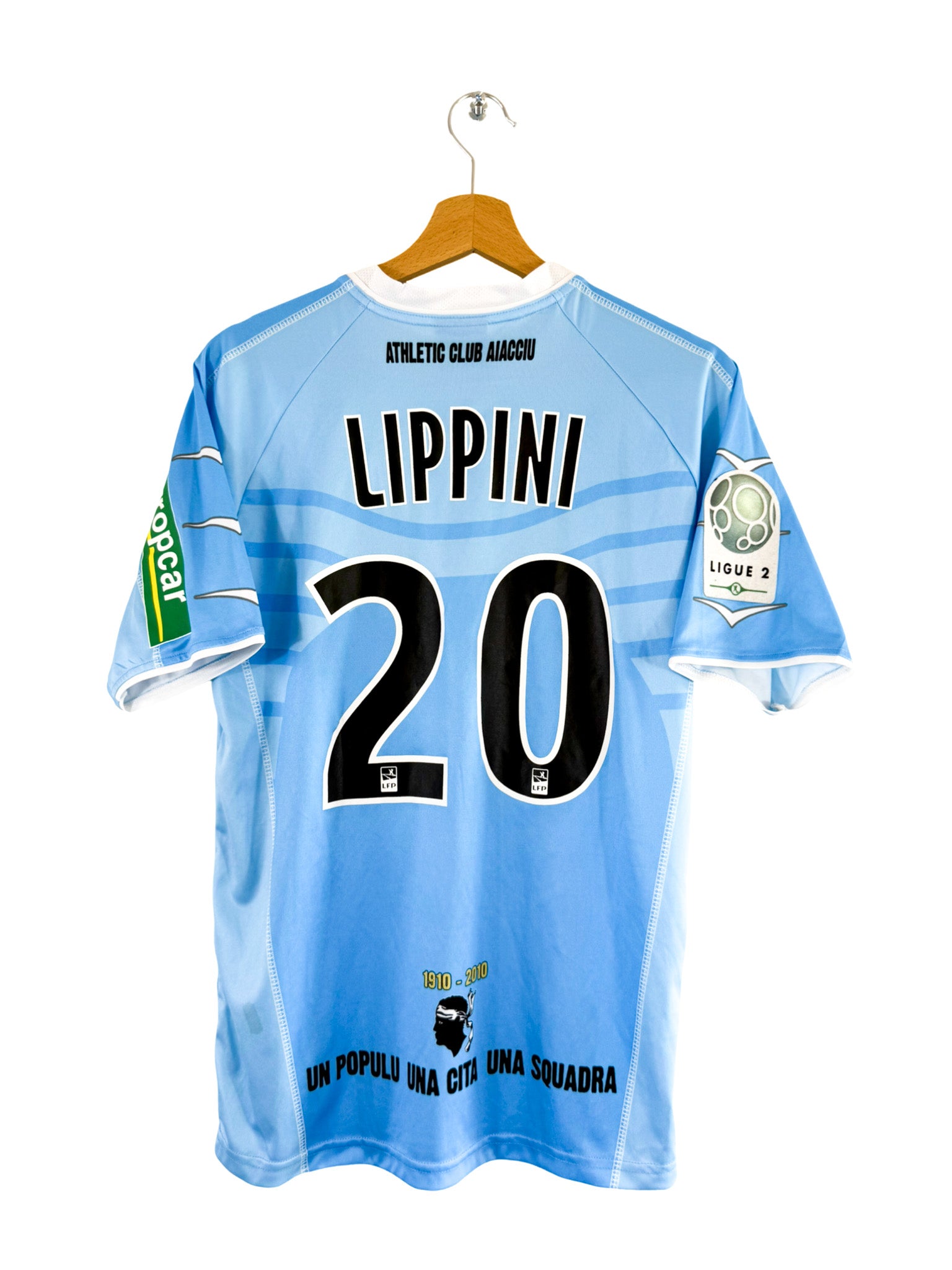 2009/2010 - Camiseta visitante del AC Ajaccio [#20 Lippini] Duarig *Edición del partido* - Talla M -