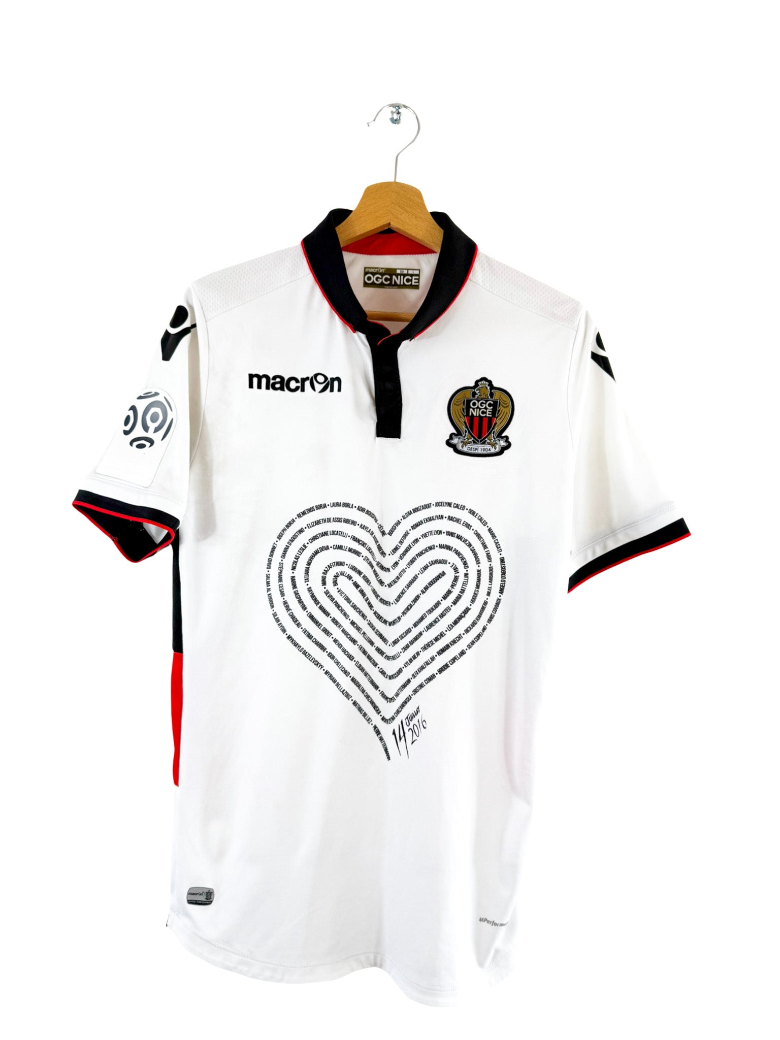 2016/2017 - Camiseta de local del OGC Nice [#26 Koziello] Macron *Problema del partido* - Talla L