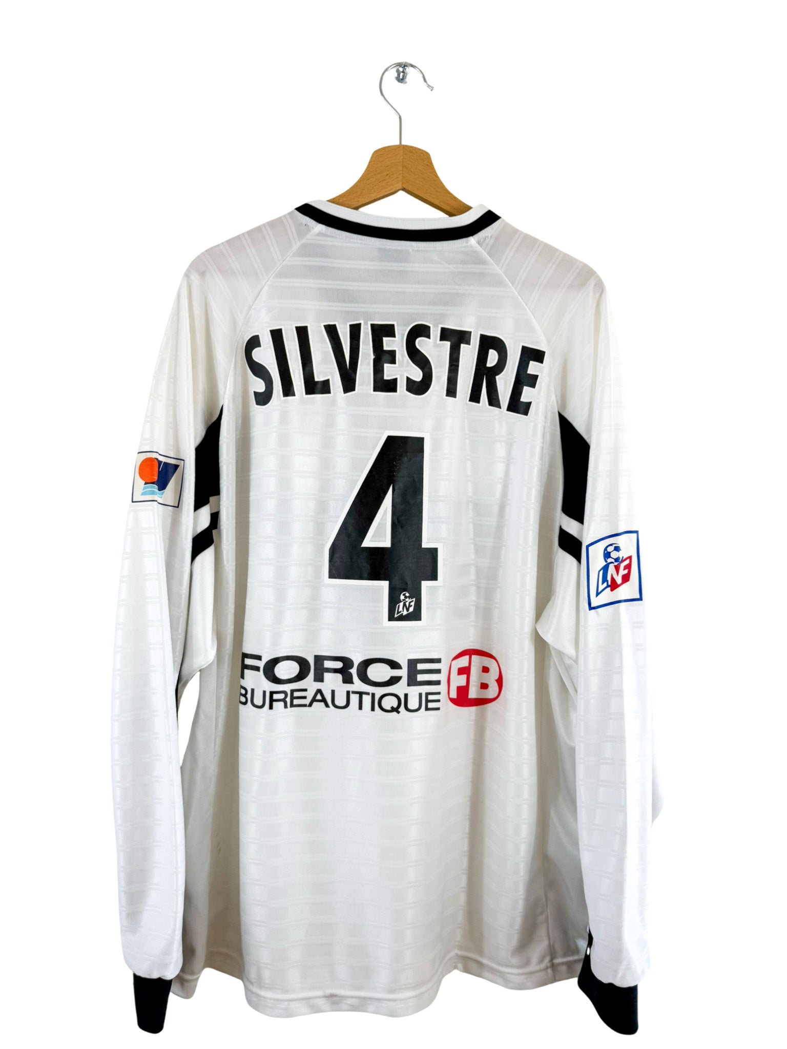 2001/2002 - Camiseta de visitante del Montpellier HSC [#4 Sylvestre] Nike *Edición del partido* *Manga larga* - Talla L