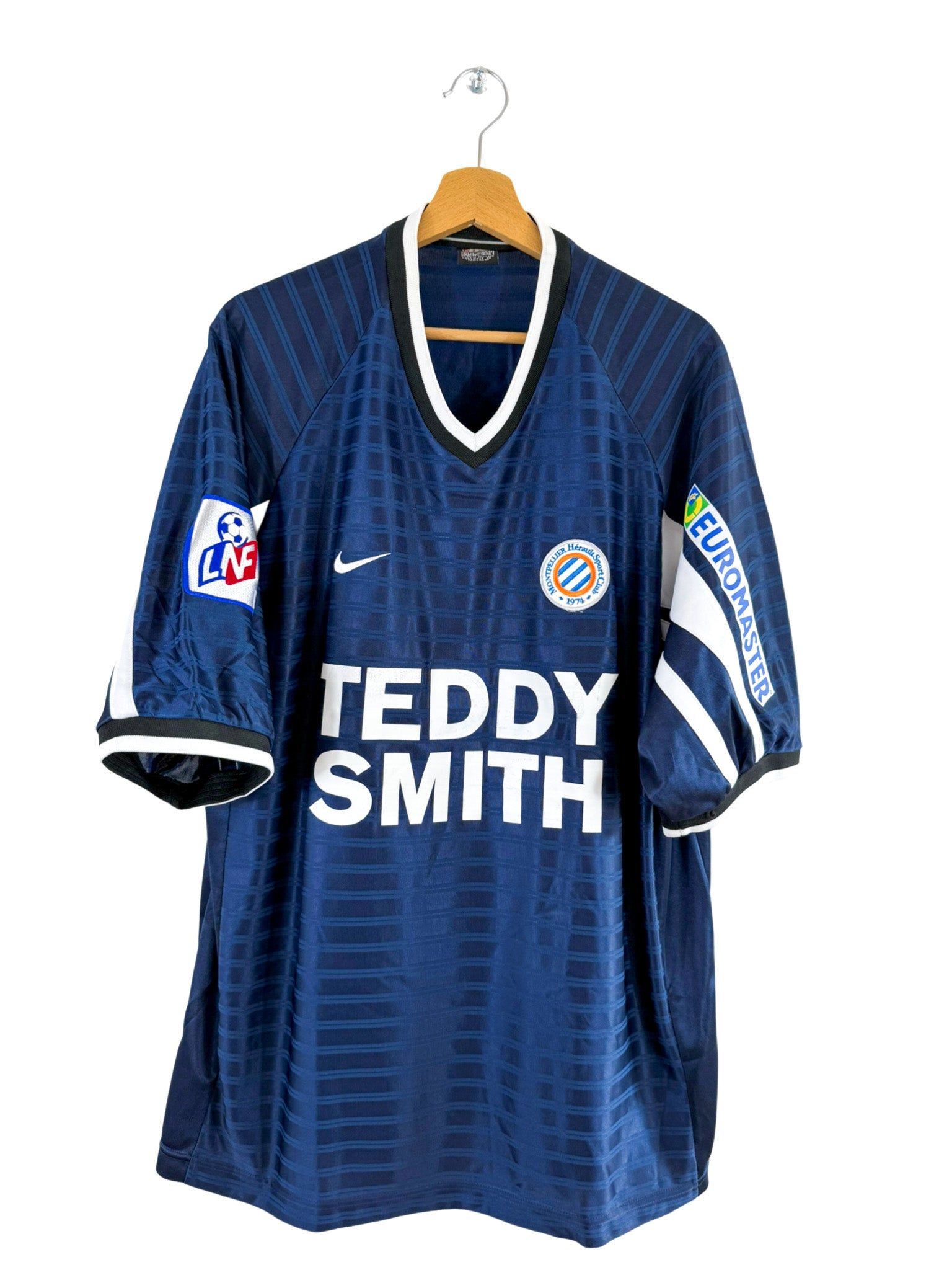 2001/2002 - Camiseta local del Montpellier HSC [#4 Sylvestre] Nike *Problema del partido* - Talla XL