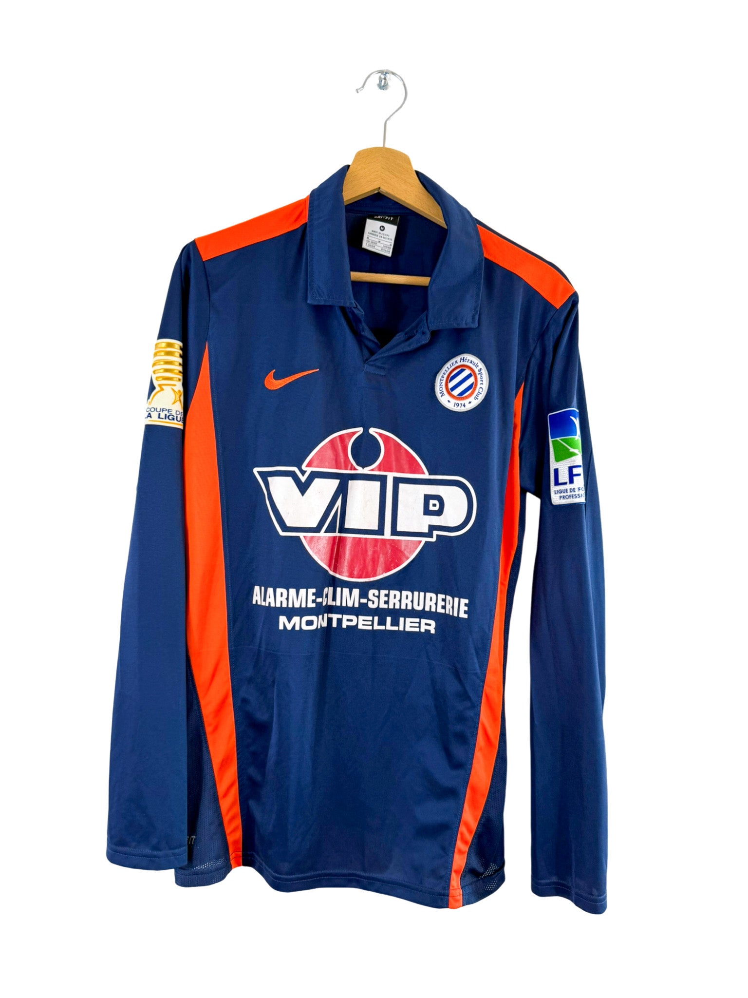 2010/2011 - Camiseta de local Montpellier HSC [#21 El Kaoutari] Nike *Match Issue* *Coupe de la Ligue* *Mangas largas* - Talla M