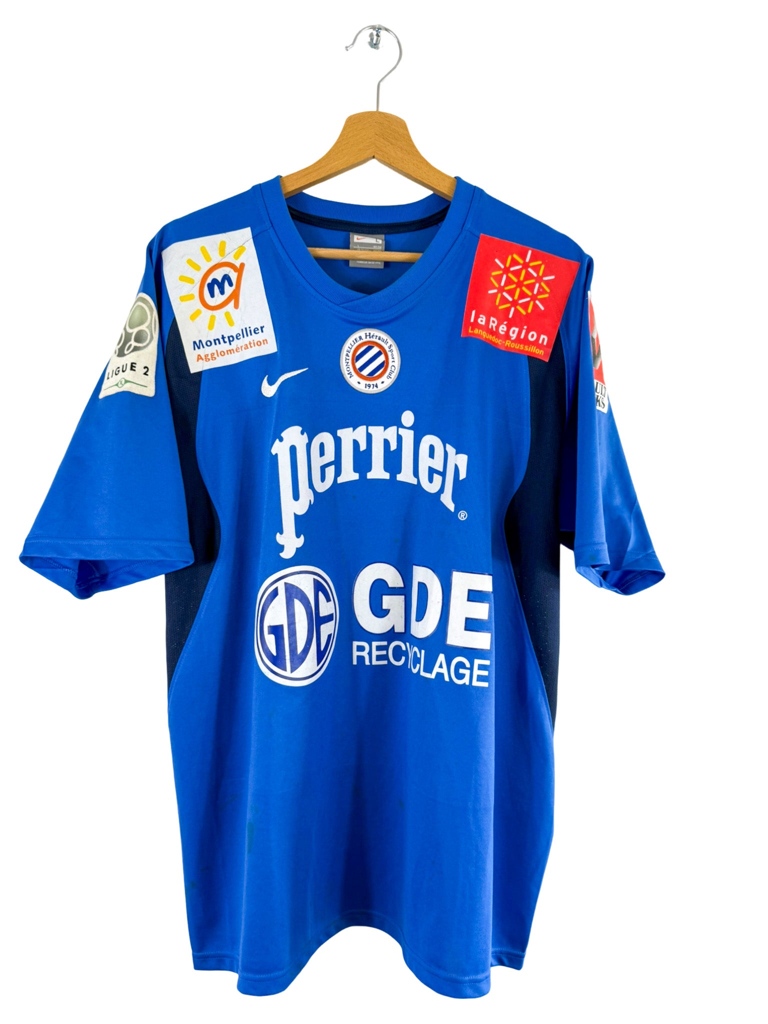 2008/2009 - Camiseta de visitante del Montpellier HSC [#4 Dzodic] *Problema del partido* Nike - Talla L
