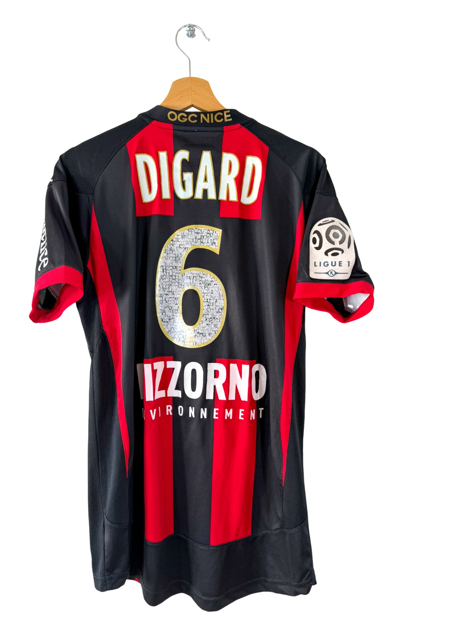 2014/2015 - Camiseta de local del OGC Nice [#6 Digard] Burrda Sport *Edición del partido* - Talla XL