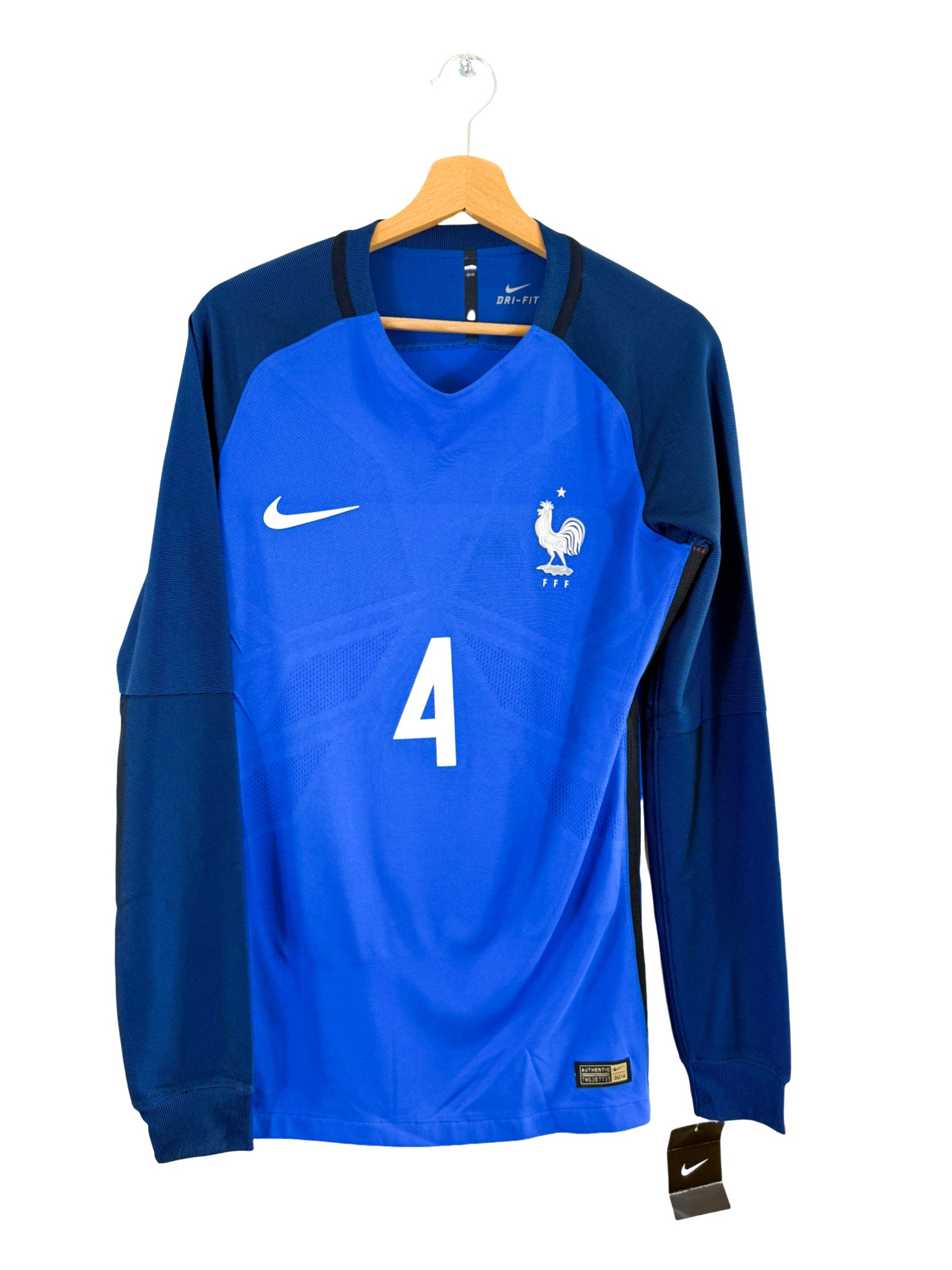2016 - Camiseta local de la selección francesa [#4 Varane] Nike *Pro* *Manga larga* - Talla M