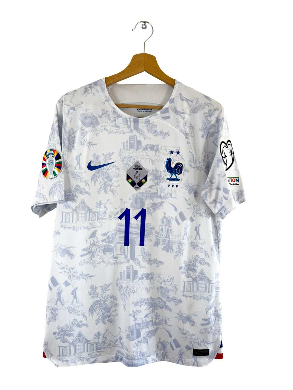 2022 - Camiseta de visitante de la selección nacional de Francia [#11 Dembélé] - M