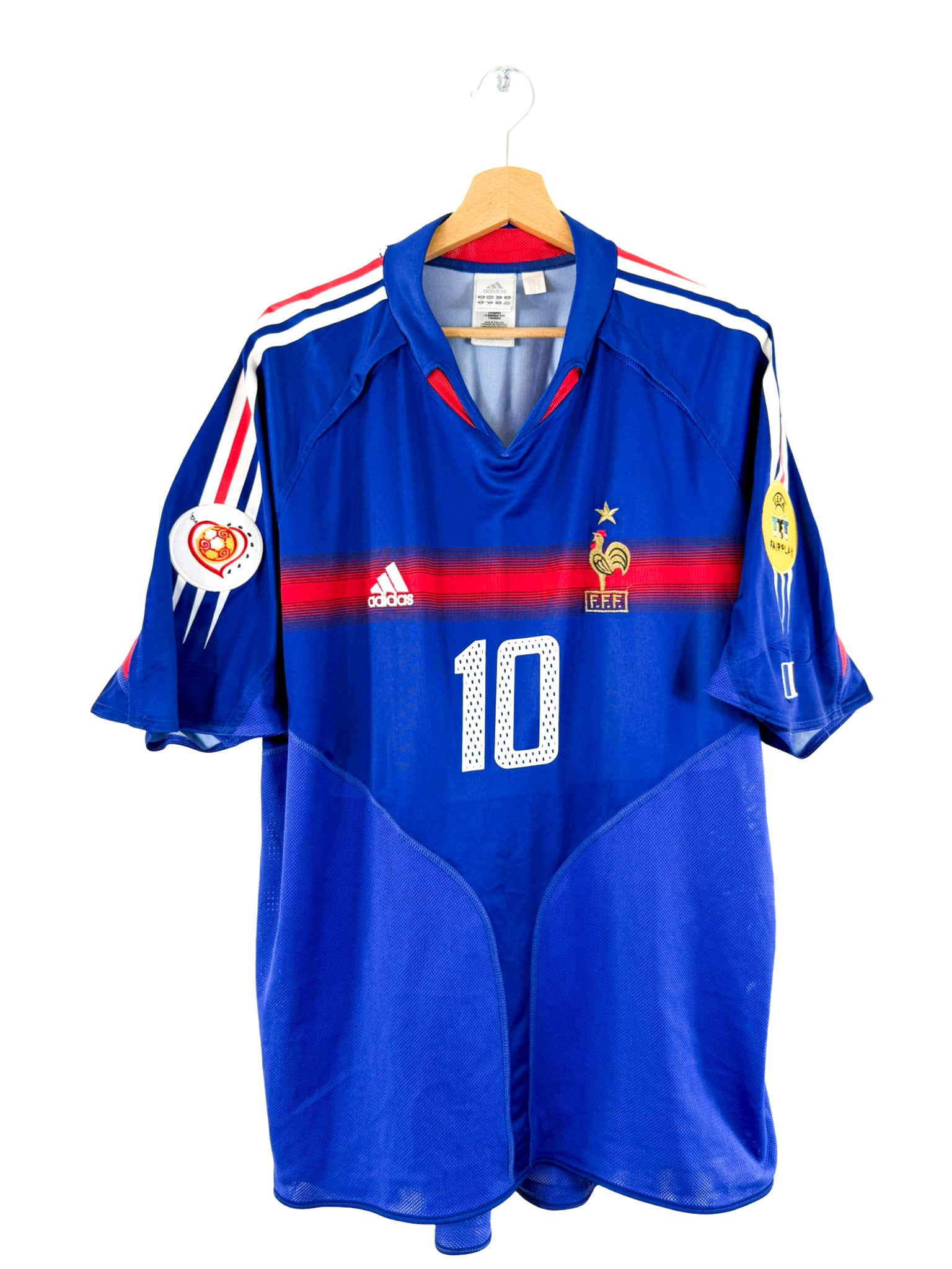 2004 - Camiseta local de la selección francesa [#10 Zidane] Adidas - Talla XL