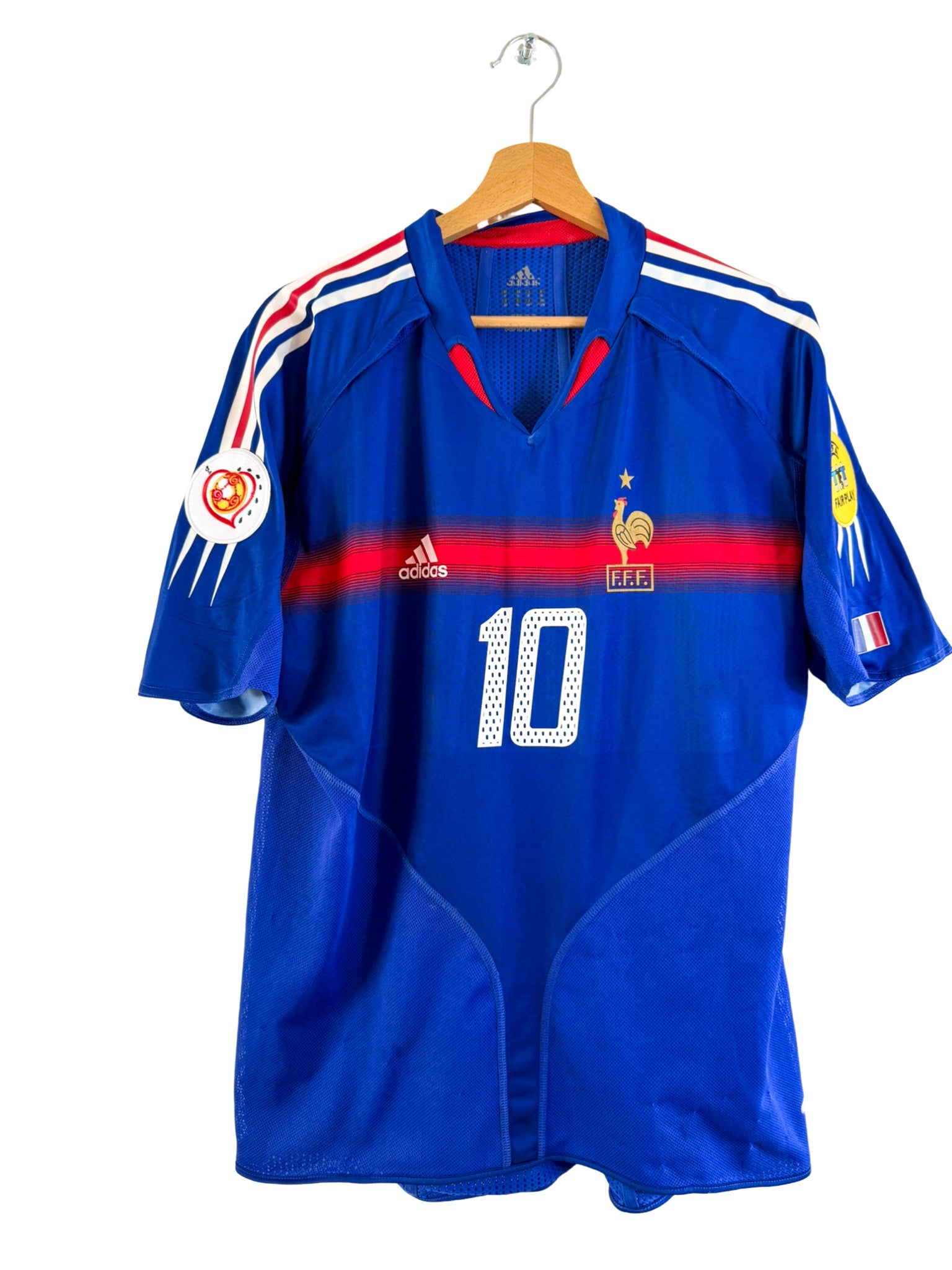 2004 - Camiseta local de la selección francesa [#10 Zidane] Adidas *Pro* - Talla XL