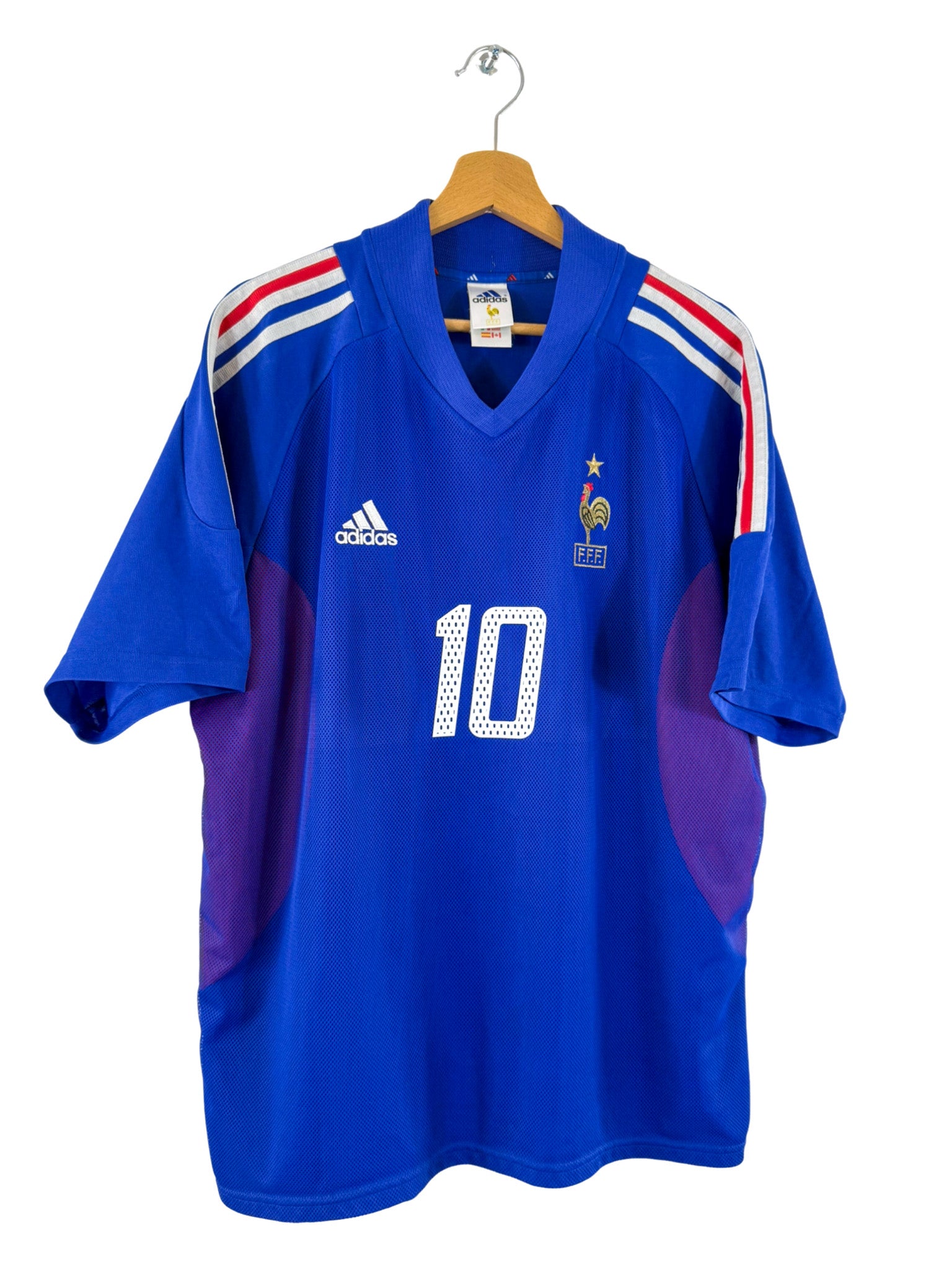 2002 - Camiseta local de la selección francesa [#10 Zidane] Adidas - Talla XL