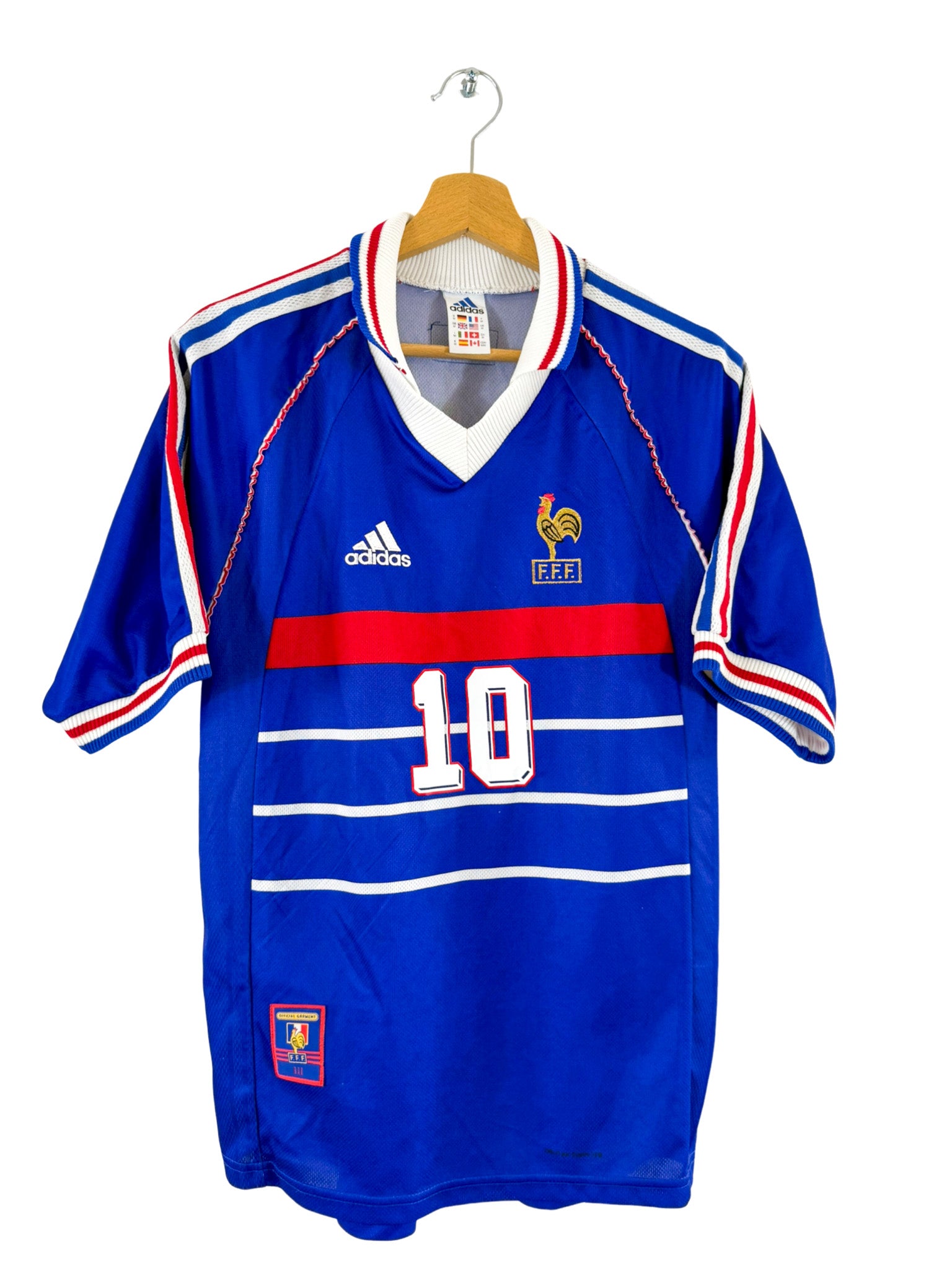 1998 - Camiseta local de Francia [#10 Zidane] Adidas - Talla XL