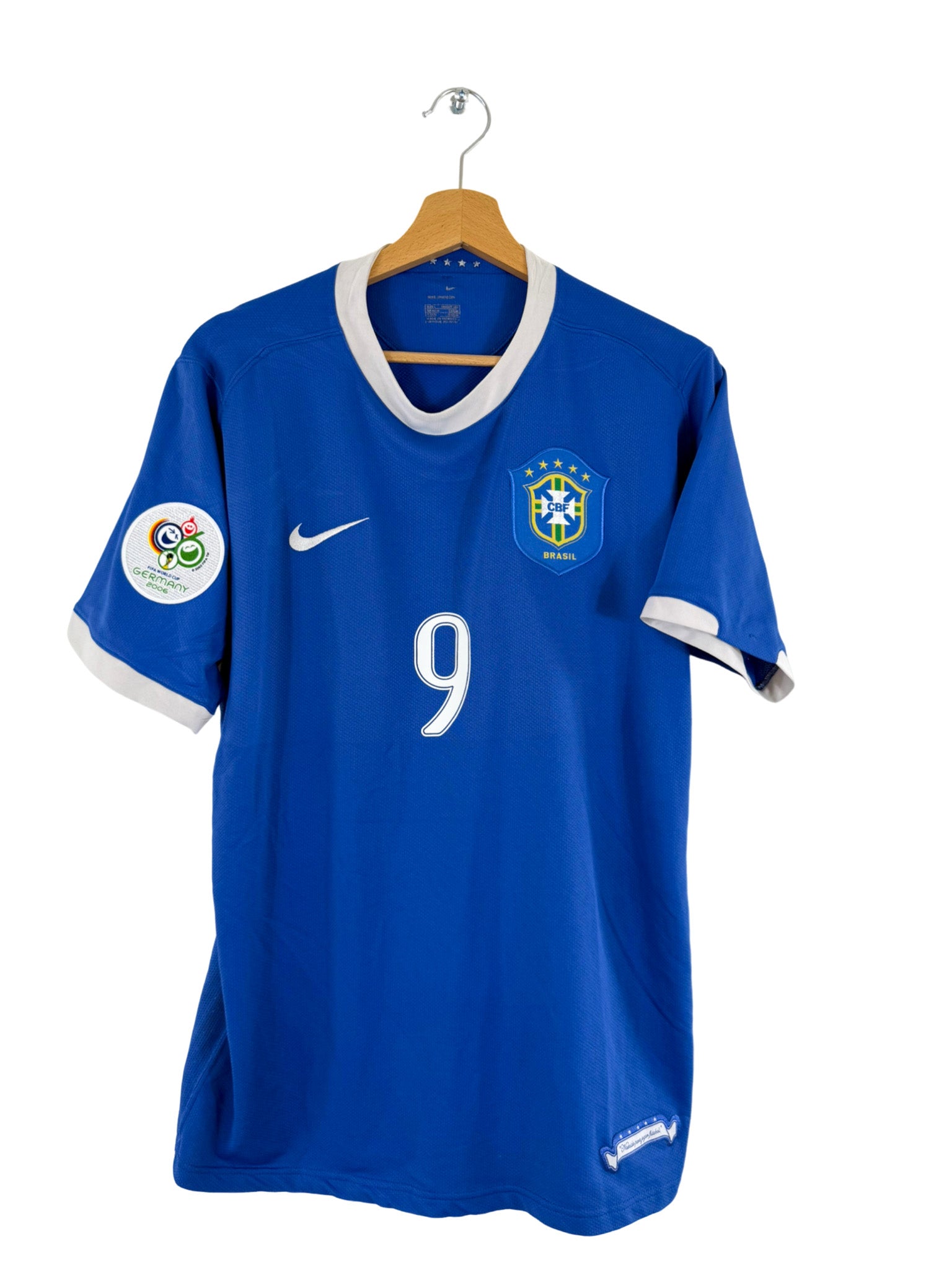 2006 - Camiseta de visitante de Brasil [#9 Ronaldo] Nike - Talla L