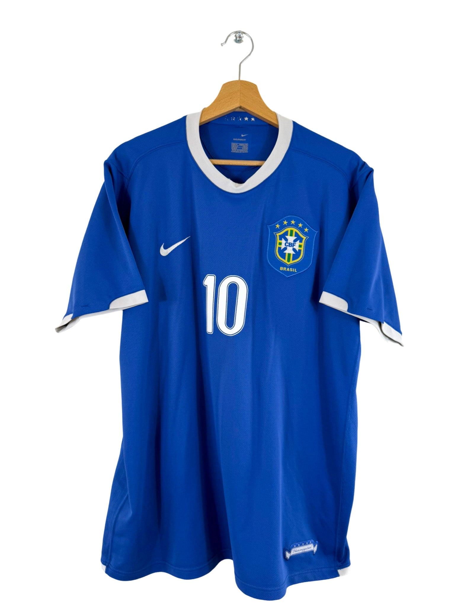 2006 - Camiseta de visitante de Brasil [#10 Ronaldinho] Nike - Talla XL