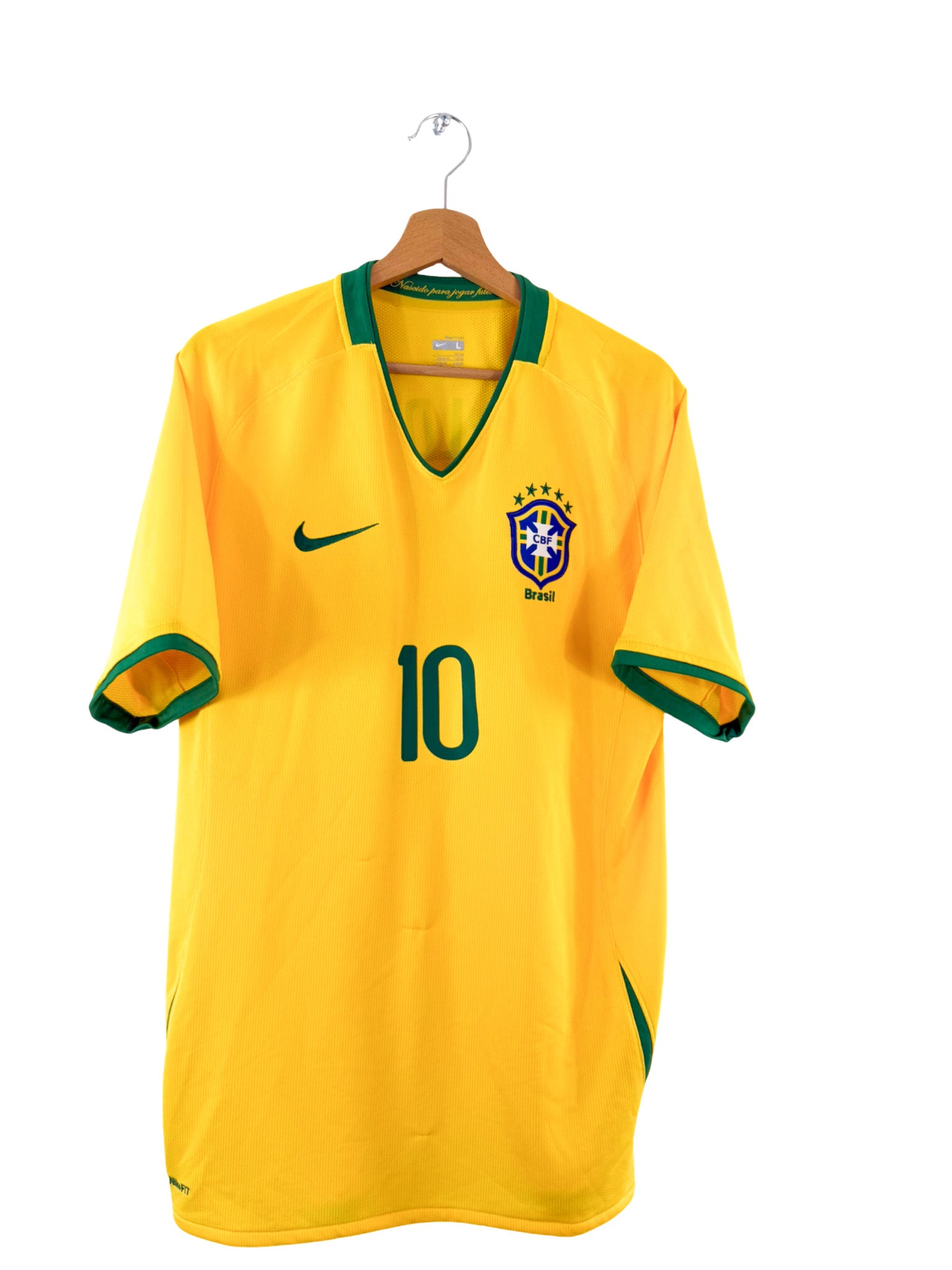 2008 - Camiseta local de Brasil [#10 Ronaldinho] Nike - Talla L