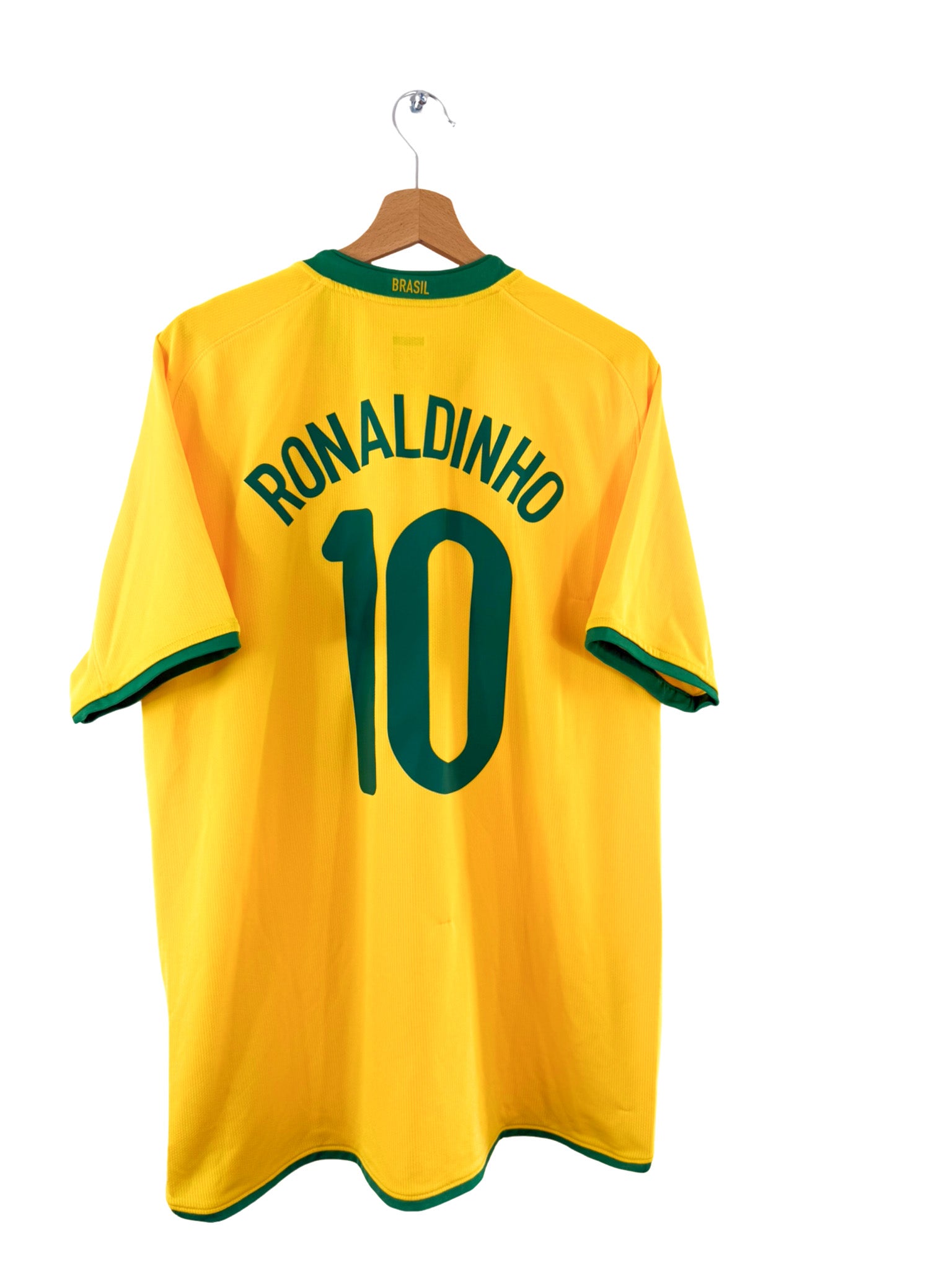 2008 - Camiseta local de Brasil [#10 Ronaldinho] Nike - Talla L