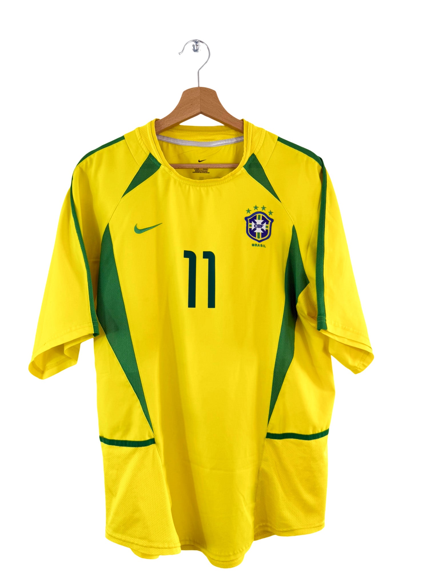 2002 - Camiseta local de Brasil [#11 Ronaldinho] Nike - Talla L