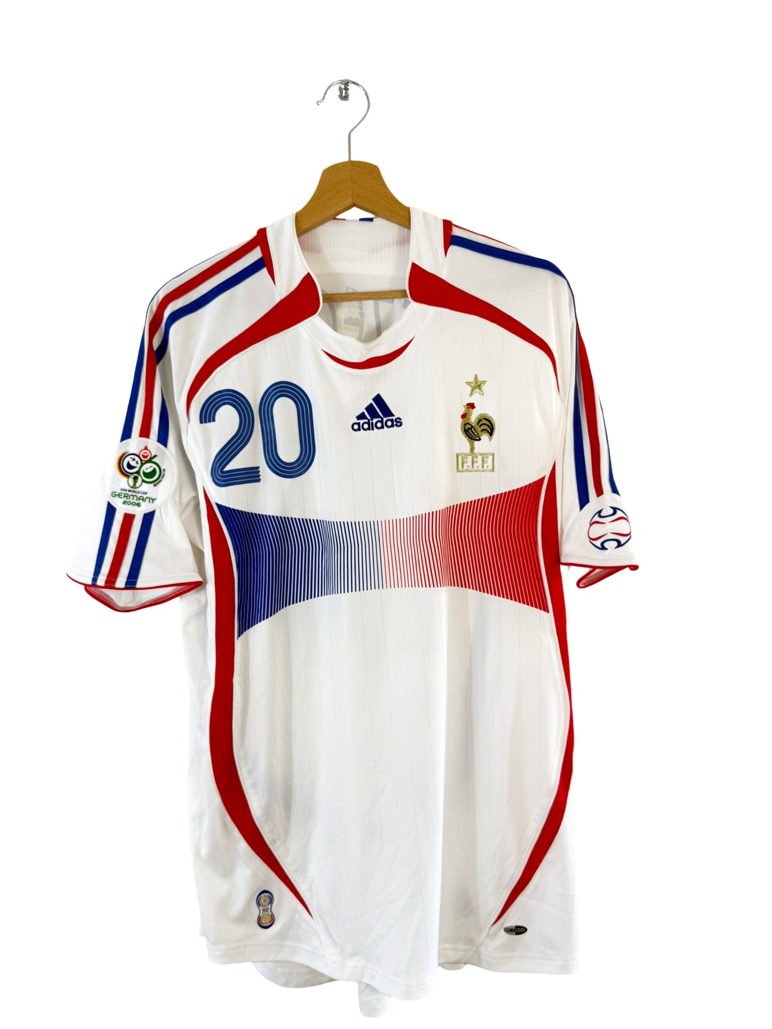 2006 - Camiseta de visitante de Francia [#20 Trezeguet] Adidas - Talla L