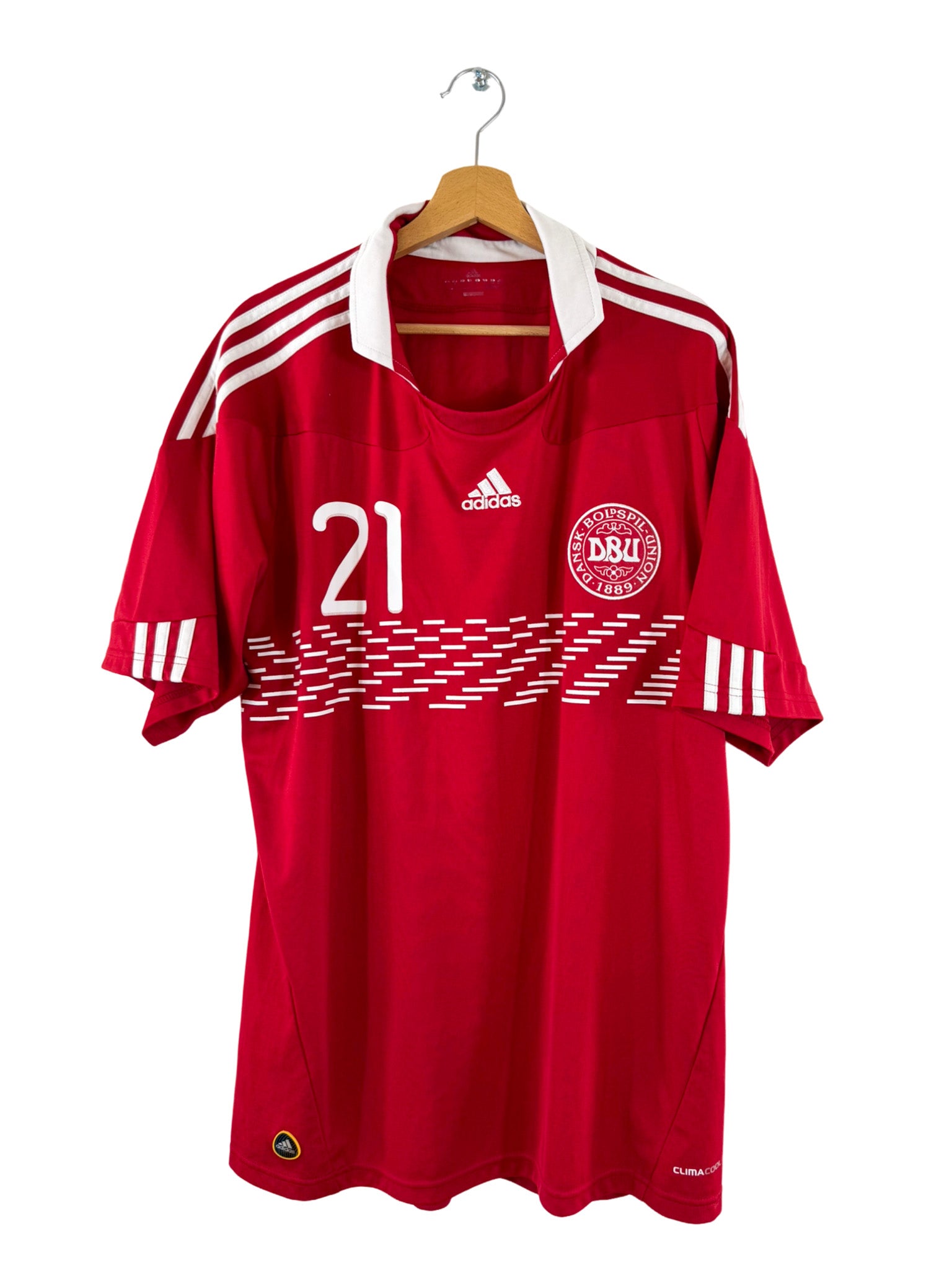 2010 - Camiseta local de Dinamarca [#21 Eriksen] Adidas - Talla XL