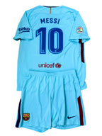 2017/2018 – FC Barcelona Away Shirt and Shorts [#10 Messi] – XL
