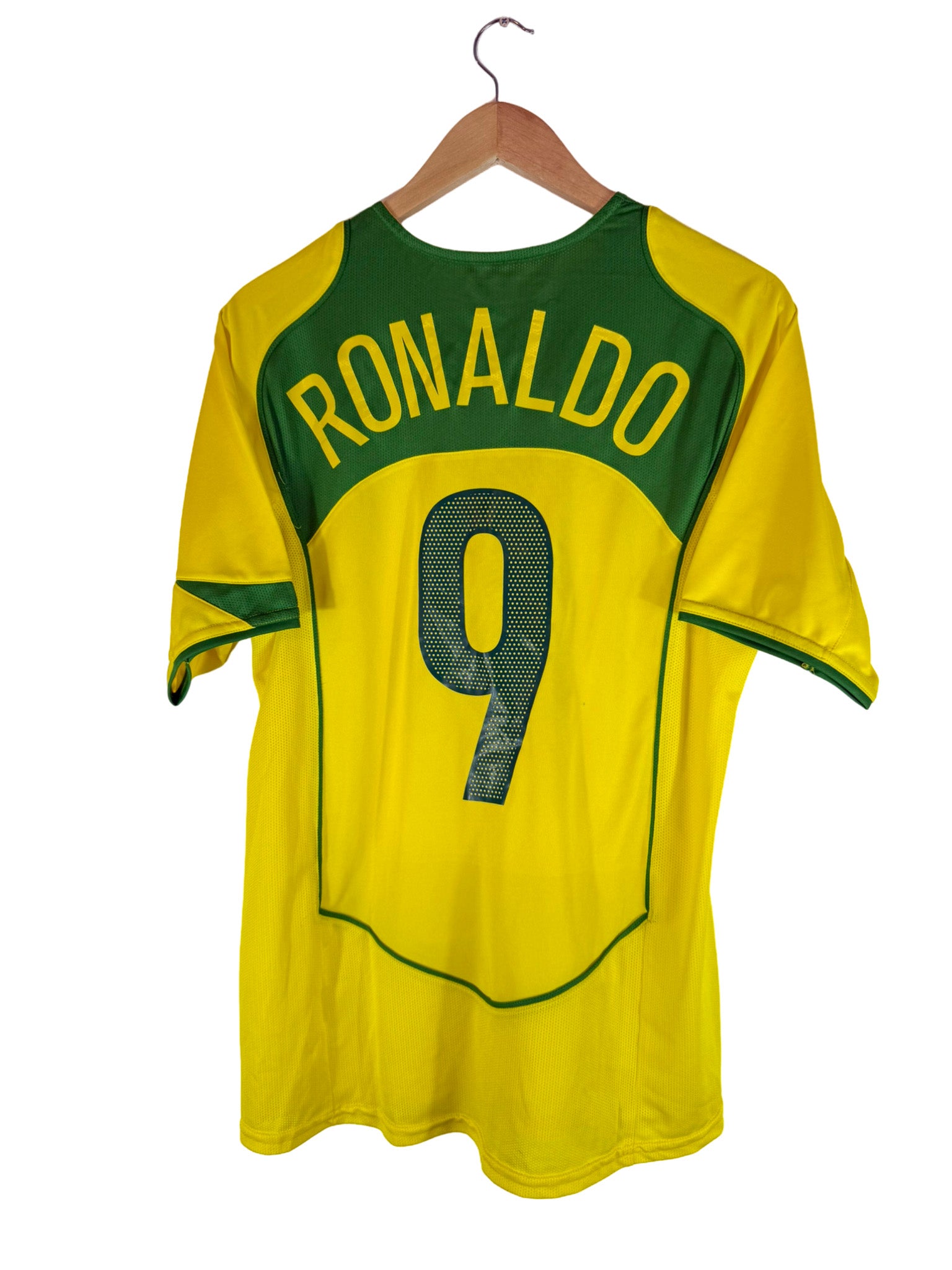 2004 - Camiseta local de Brasil [#9 Ronaldo] Nike - Talla L