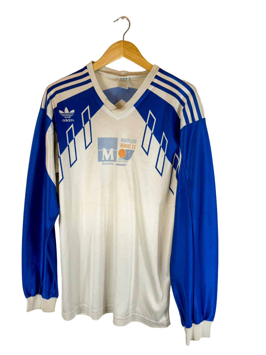 1990/1991 – Maillot Montpellier Hérault Sport Club domicile Adidas Manches Longues - Taille S