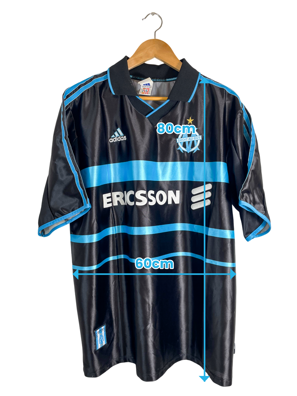 1999/2000 – Ensemble Olympique de Marseille extérieur (maillot + short) – XL
